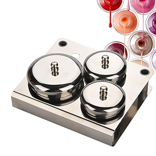 Premium Nail Art Powder Storage Box Set - 3pcs Crystal Liquid Powder Cups with Lids, Stainless Steel Compact Manicure Tools for Nail Artists | Perfect for Salon, Home Use & Travel Organization