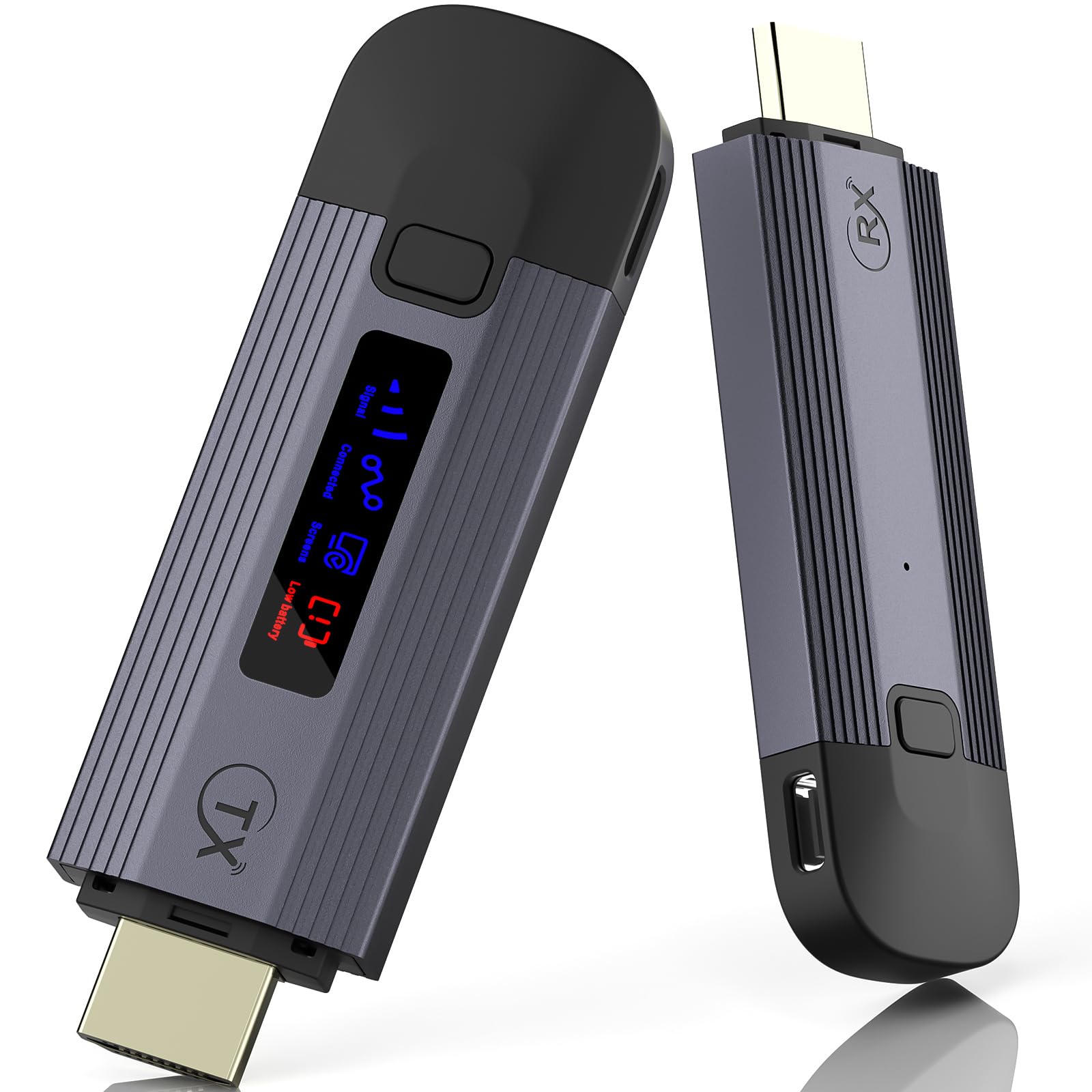 4K Wireless HDMI Transmitter & Receiver Kit - Metal Housing Portable HDMI Extender with LED Display, 2.4G/5G Dual Band, Plug & Play for Laptop/TV Box to Monitor/HDTV - Perfect for Home Theater, Gaming & Office Presentations