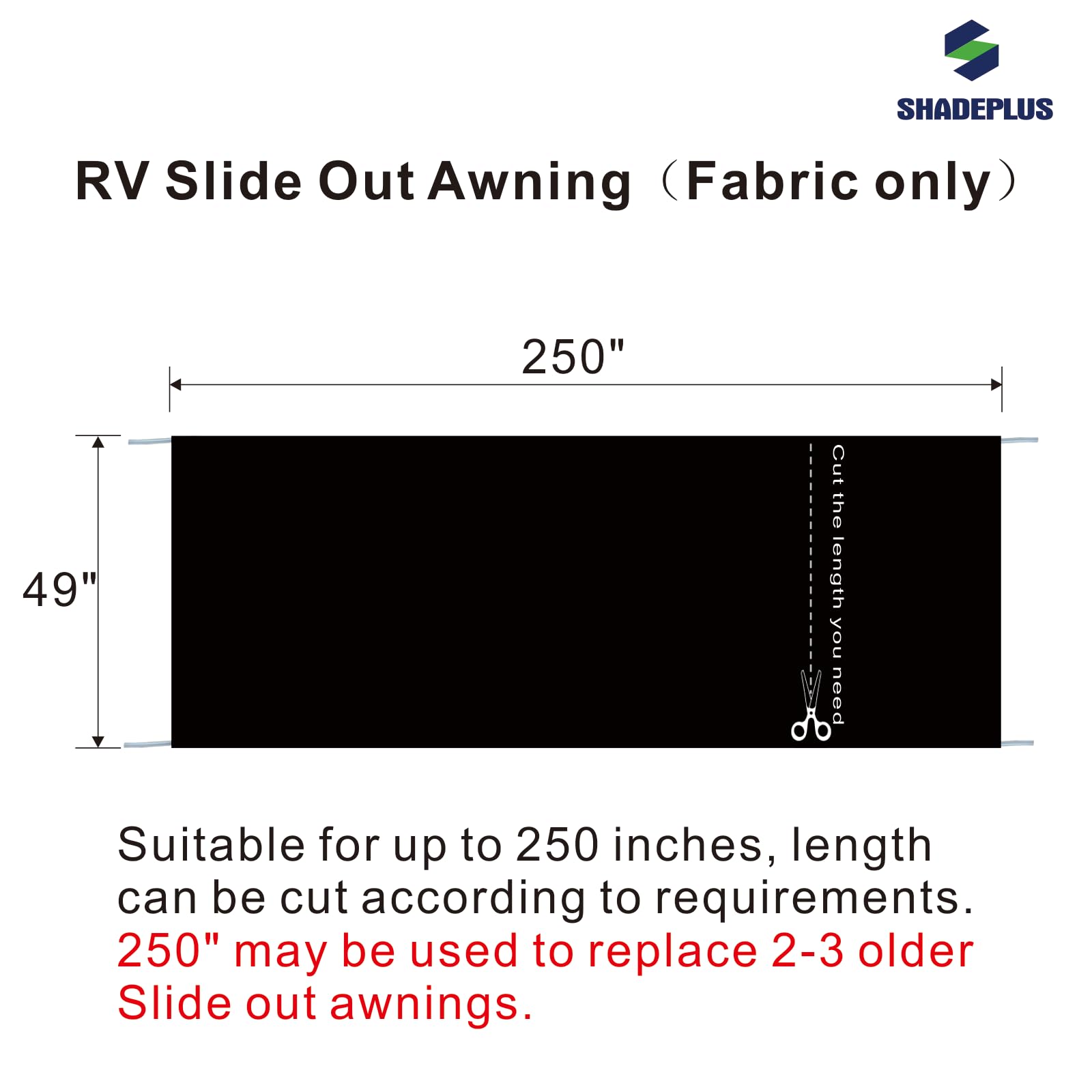 RV Awning Fabric Replacement - Universal Slide Topper for 5th Wheel RVs, Travel Trailers & Motorhomes (49