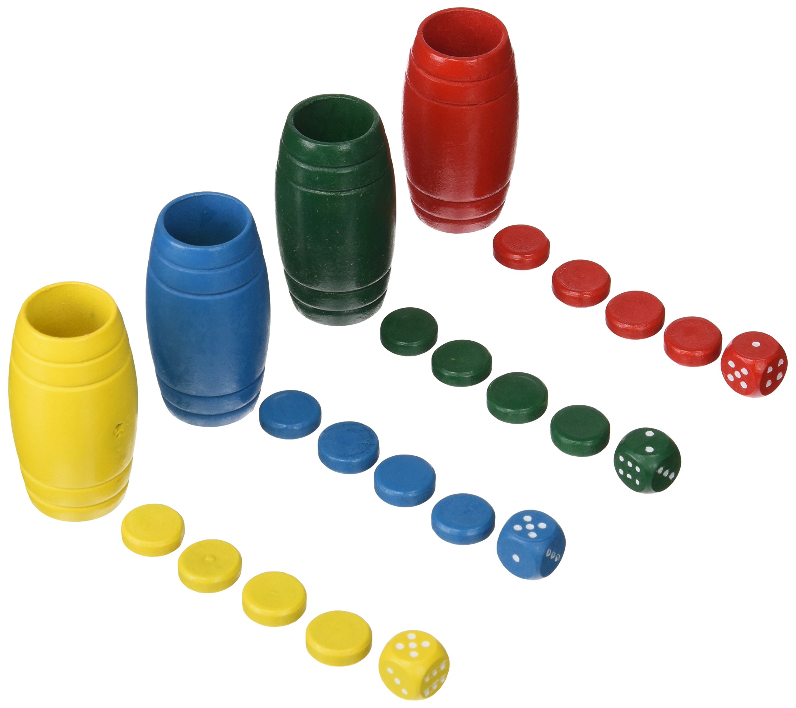 Aquamarine Games Parchis Chips and Cups Set - Classic Spanish Board Game Accessories for Family Game Night and Party Fun