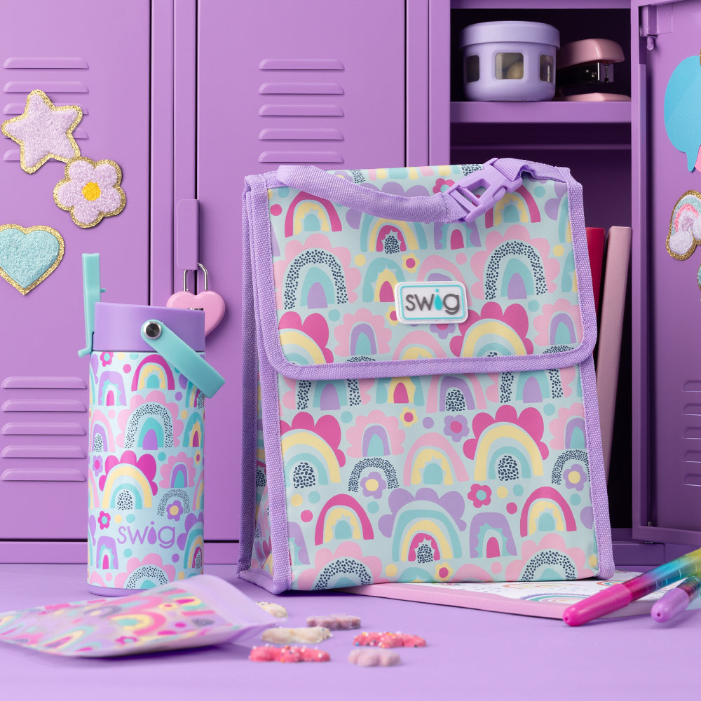 Rainglow Insulated Foldable Lunch Bag for Work, School & Picnics - Leakproof & Reusable Food Container for Adults & Kids
