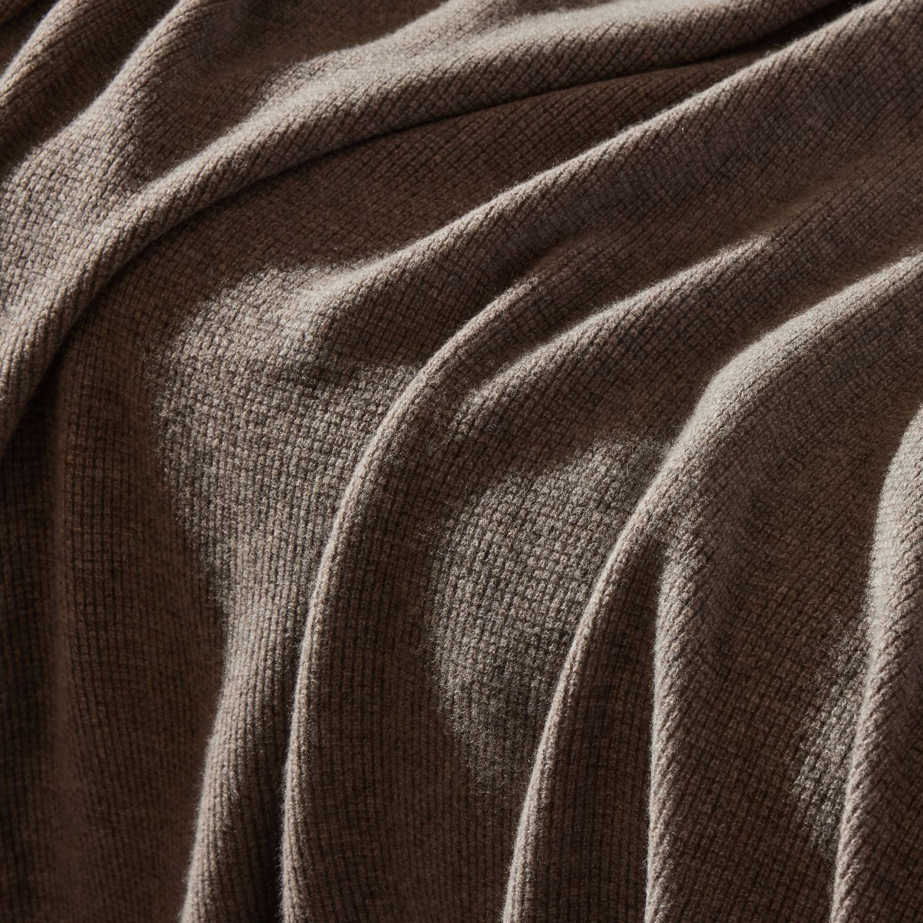 Luxury Cashmere Waffle Knit Blanket - Soft Taupe Melange Throw for Cozy Bed, Sofa & Travel - Perfect for Winter Nights, Home Decor & Gift Giving