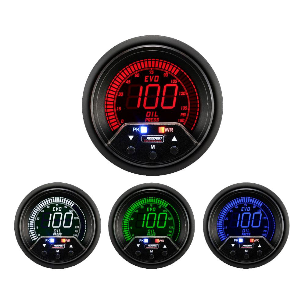 Prosport Premium Evo 60mm Oil Pressure Gauge - High Performance Automotive Gauge for Racing, Off-Road & Classic Cars - Monitor Engine Oil Pressure Accurately