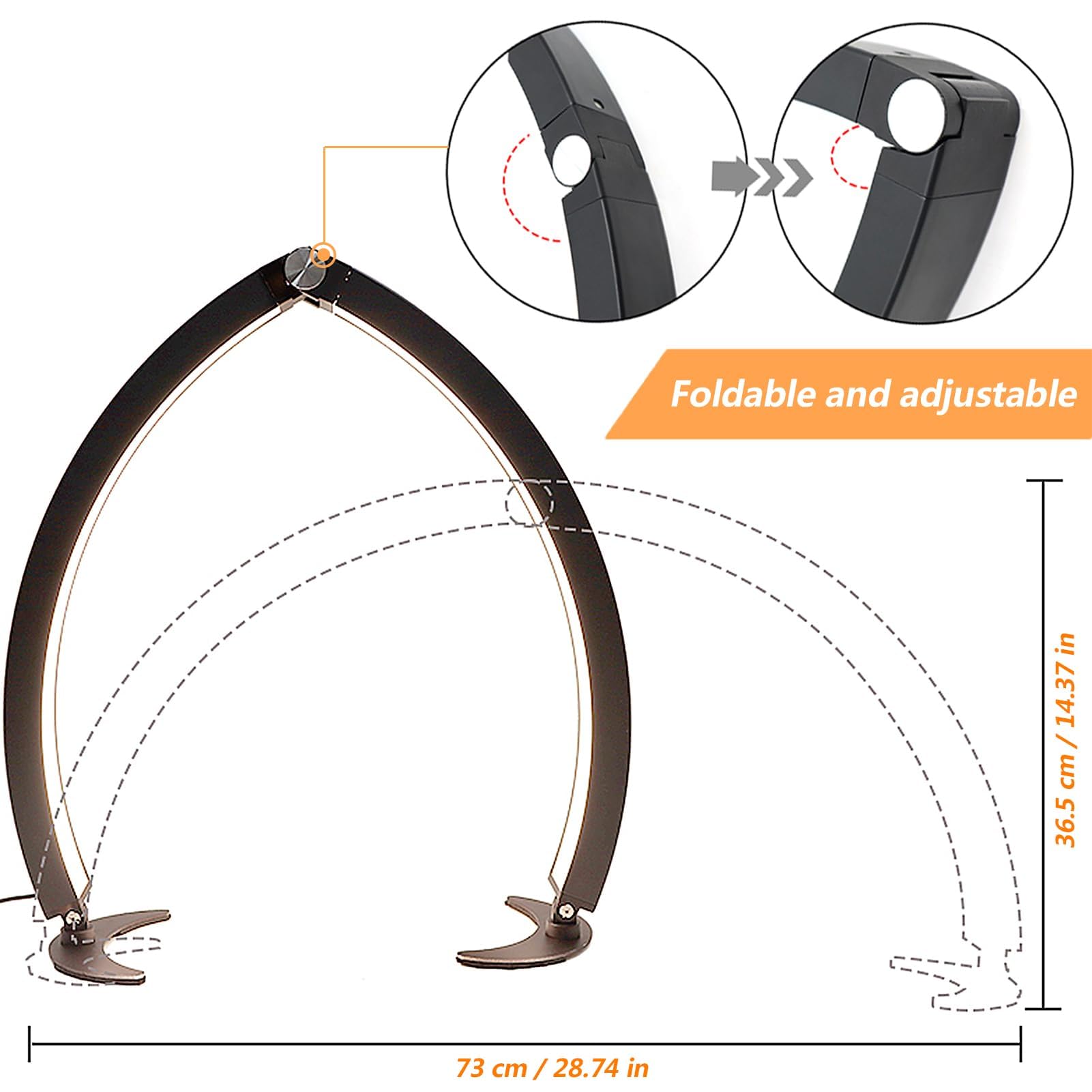 40W Foldable Half Moon LED Nail Desk Lamp with Remote - Adjustable Beauty Light for Lash Extensions, Eyebrows & Salon Use | Perfect for Professional Nail Technicians & Home Beauty Care