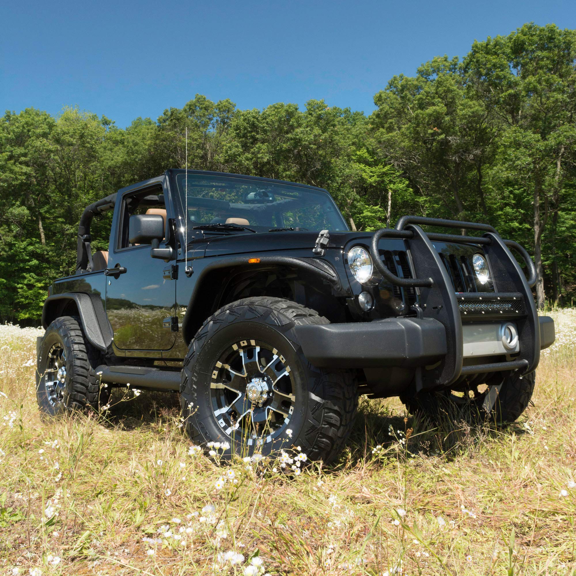 ARIES 2170000 Pro Series Black Steel Grille Guard with LED Light Bar for Jeep Wrangler JK (2007-2018) - Heavy Duty Off-Road Protection & Styling Upgrade for Adventure & Trail Riding