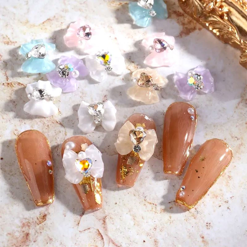 Butterfly Bow Nail Art Decorations - 100PCS Cute Nail Art Accessories for DIY Manicure, Perfect for Nail Salon, Home Nail Design and Party Nail Art