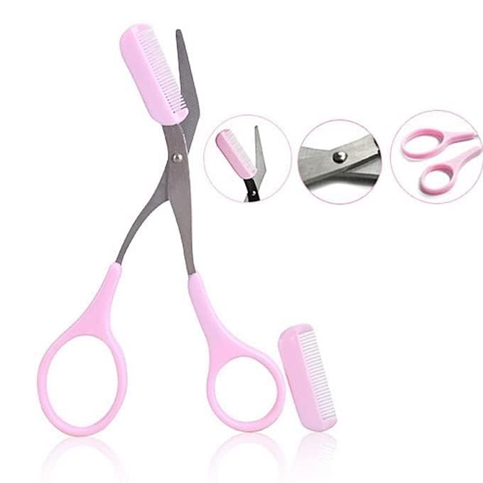 Sweetpea.Fx Mini Brow Cutting Scissors - Professional Eyebrow Trimmer with Comb | Precise Brow Shaping Tool for Salon & Home Use | Perfect for Eyebrow Grooming, Makeup Artists & Personal Care