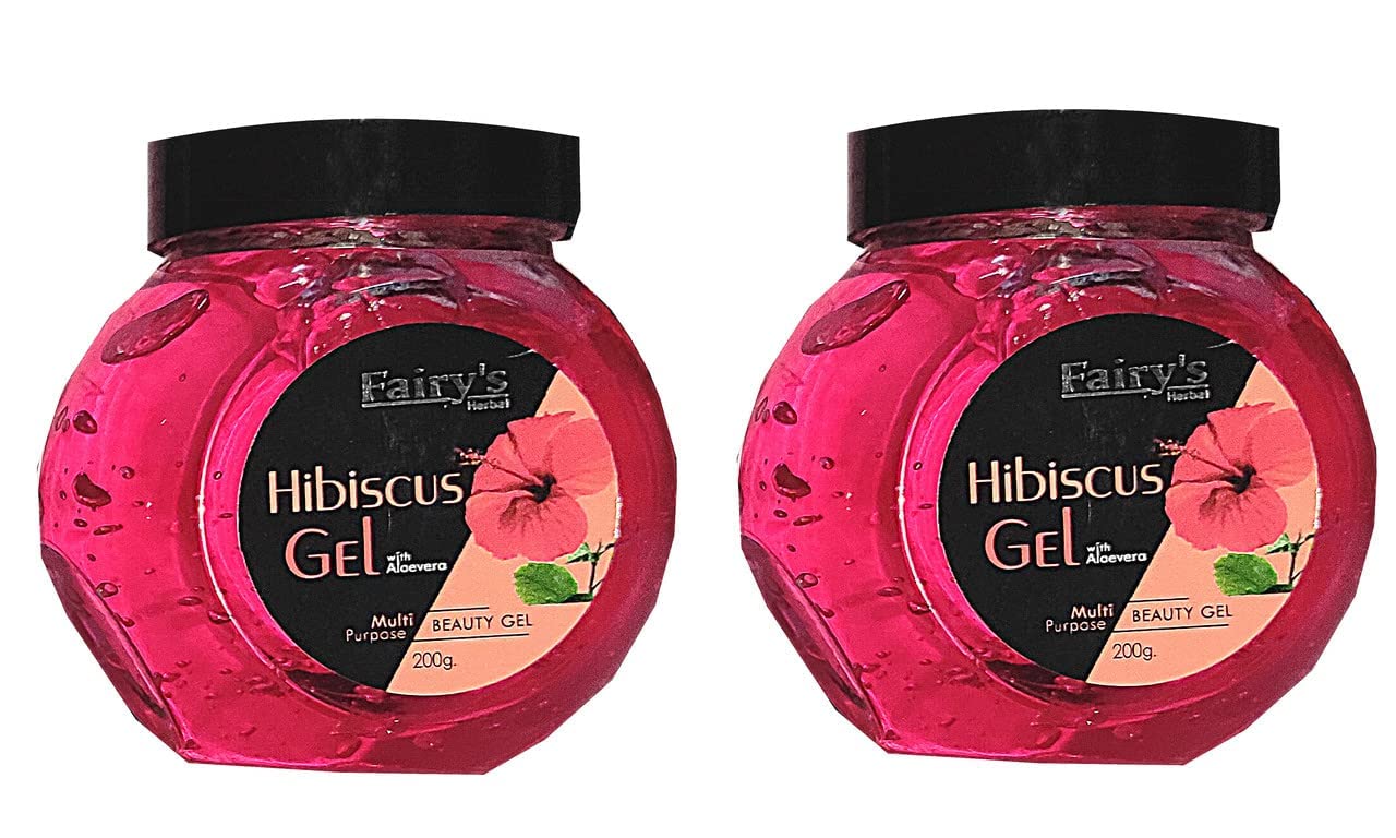 Pure Hibiscus Gel for Face & Hair Care - 400gm Moisturizing & Nourishing Treatment (Pack of 2) - Ideal for Dry Skin, Frizzy Hair & Daily Beauty Routine