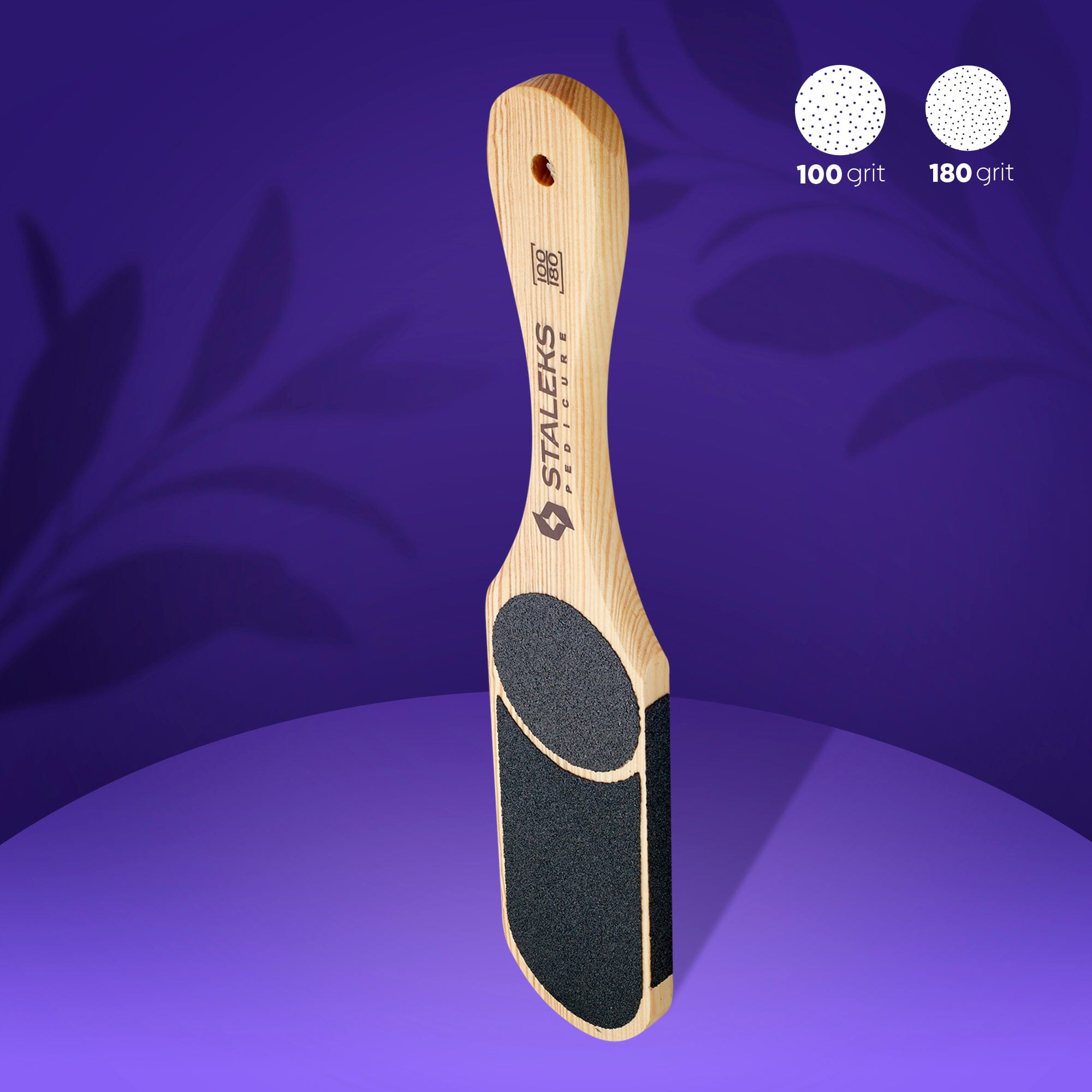 Staleks Professional Wooden Foot File for Callus Removal - 60/80/100/120 Grit Coarse to Fine - Pedicure Tool for Dry Cracked Heels - Perfect for Home Spa & Foot Care Routine