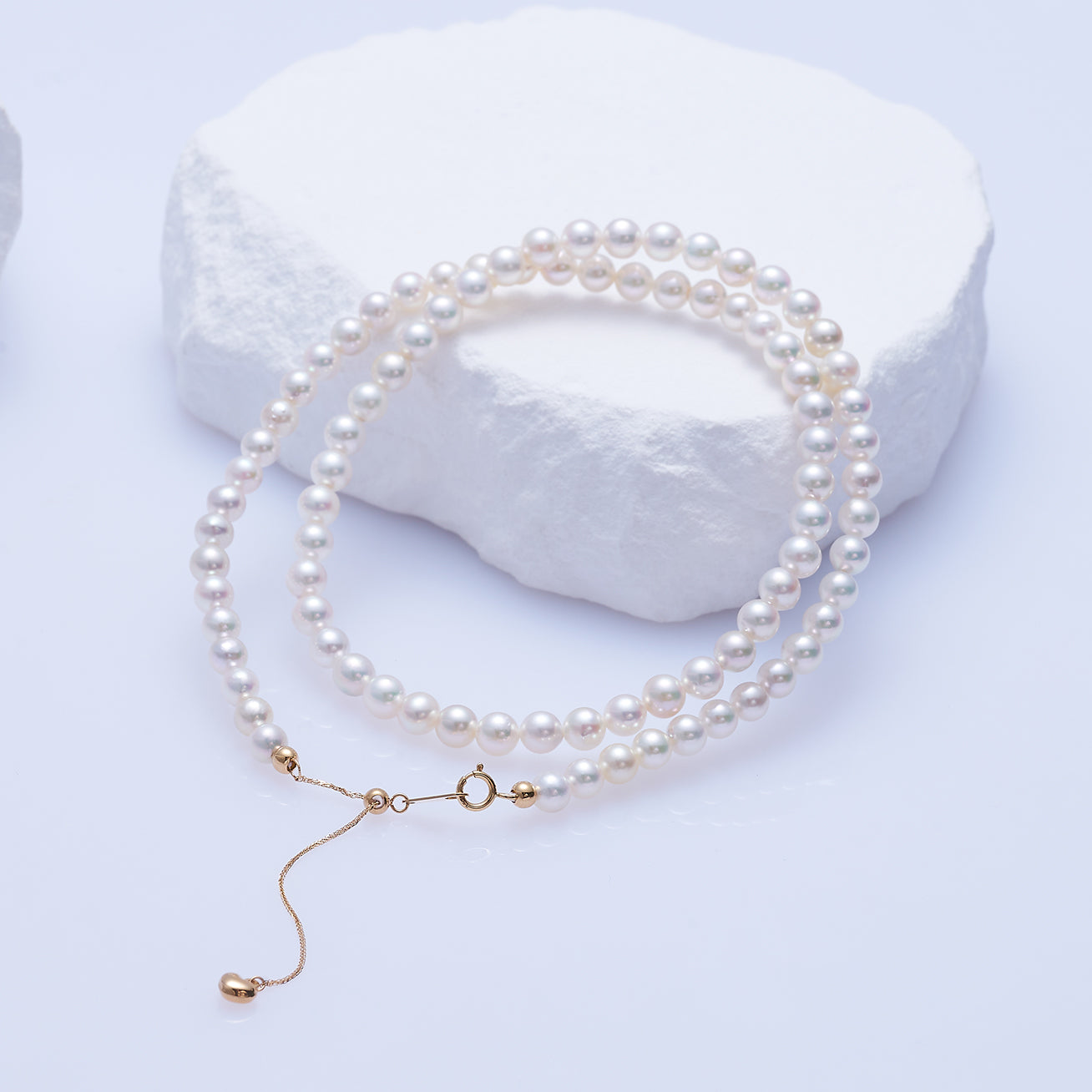 18K Gold Akoya Pearl Necklace with High Luster - Elegant Jewelry for Women, Perfect for Weddings, Parties & Special Occasions