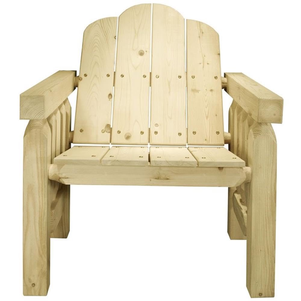 Montana Woodworks Homestead Collection Outdoor Deck Chair - Solid Wood, Clear Exterior Finish - Perfect for Patio, Garden, and Backyard Relaxation