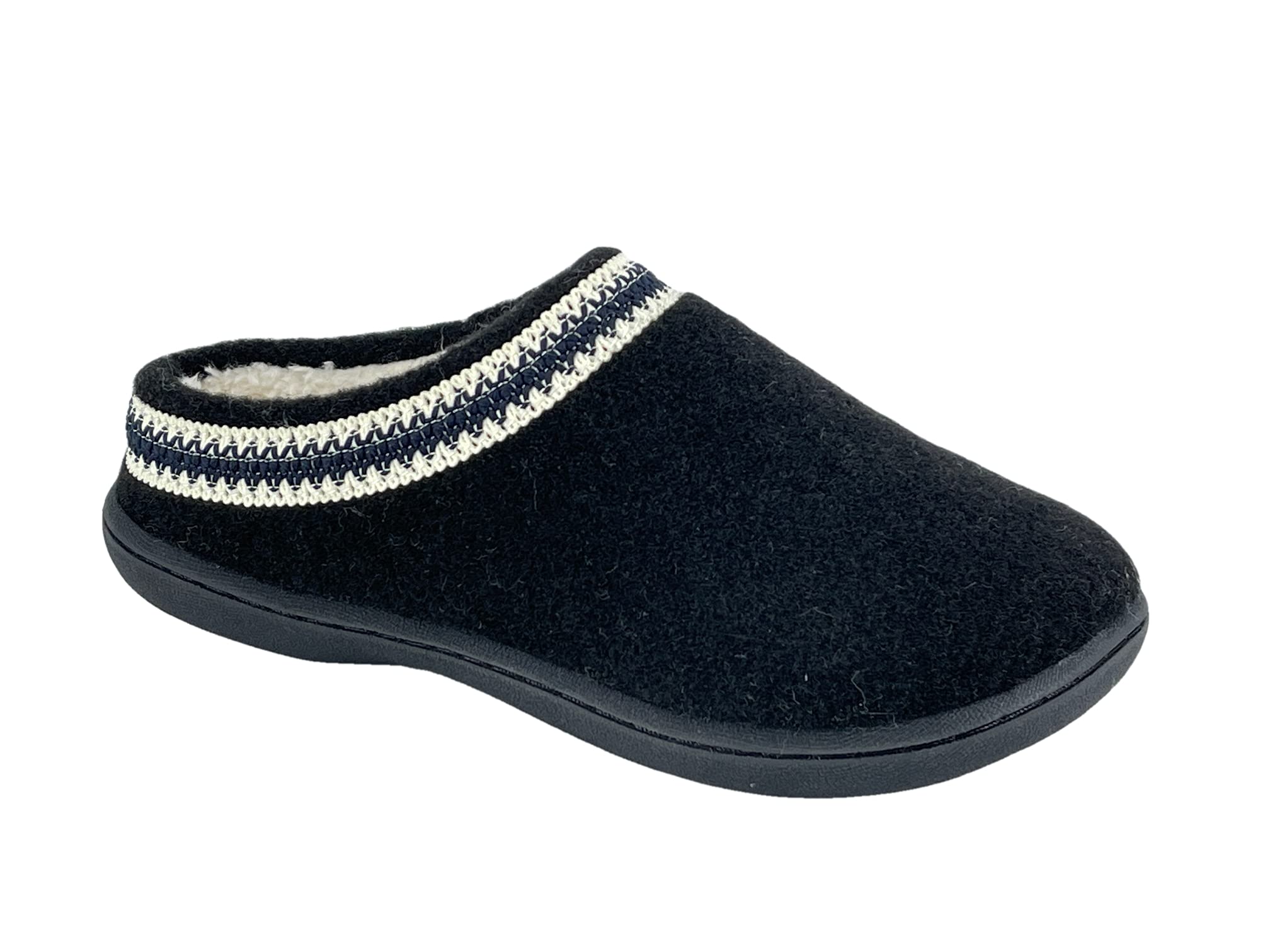 Clarks Women's Wool Felt Clog Slippers JMH1319T - Warm & Cozy Plush Faux Fur Lined Indoor/Outdoor House Shoes - Perfect for Winter Comfort at Home, Office or Quick Errands