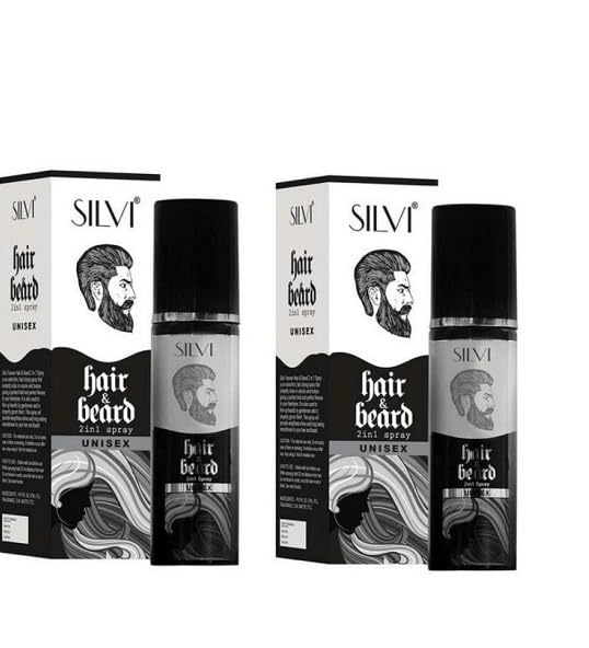 Silvi Unisex 2-in-1 Hair & Beard Setting Spray - 100ml (Pack of 2) for Men & Women - Perfect for Styling, Hold & Volume - Great for Daily Use, Parties & Special Events