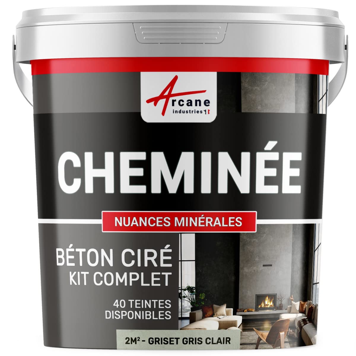 Polished Concrete Fireplace Kit - 2 m² (2 Layers) Green Starfruit - ARCANE INDUSTRIES | DIY Home Improvement & Modern Fireplace Renovation