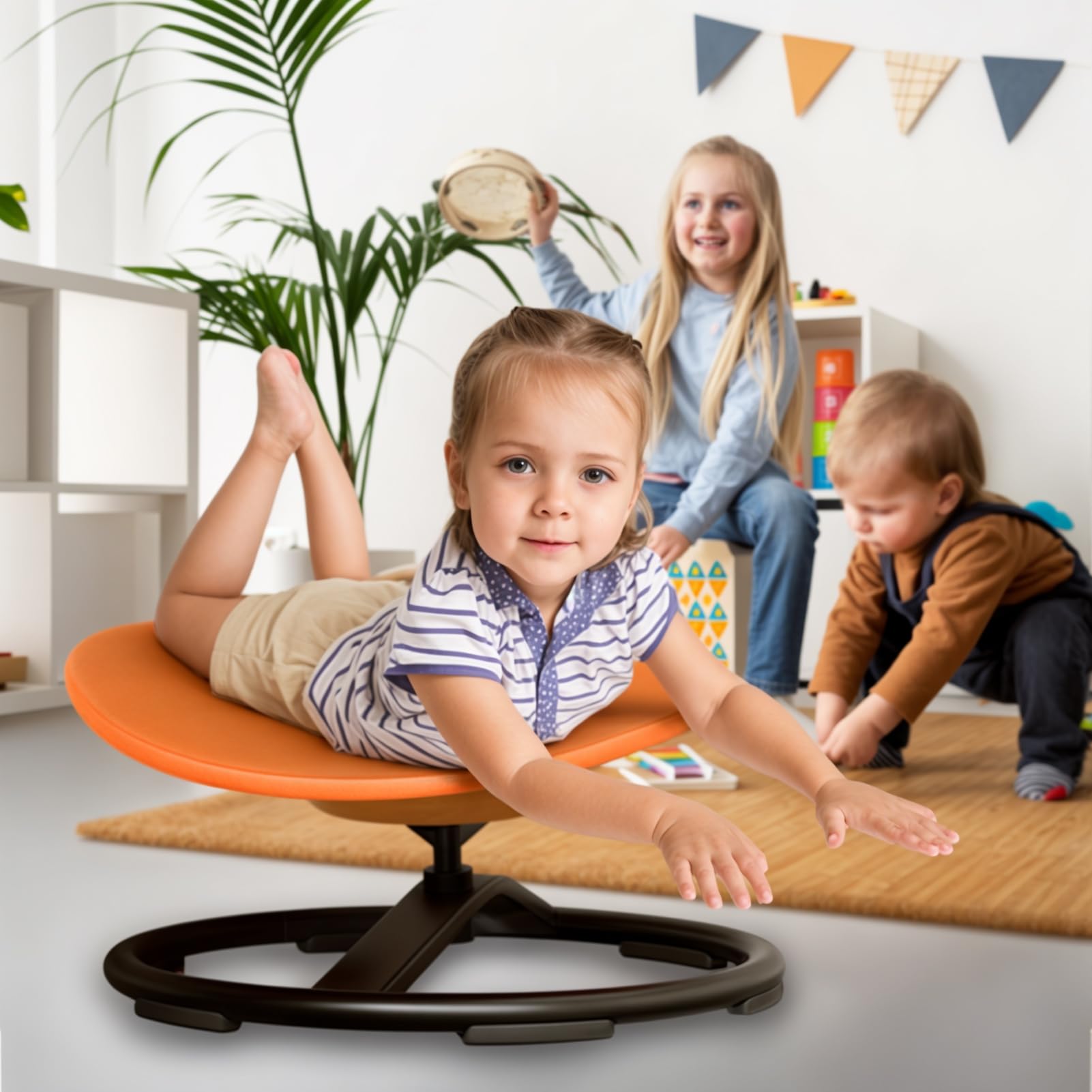 Sensory Spinning Chair for Autistic Kids - Egg Shape Swivel Chair for Body Coordination & Focus - Perfect for Sensory Rooms, Classrooms & Home Therapy