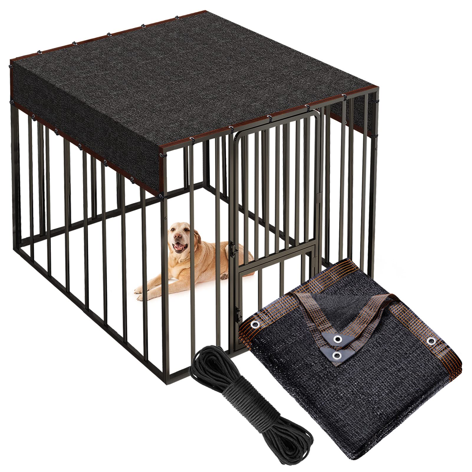 10x13ft High Density Dog Kennel Shade Cover - UV Resistant Mesh Sunblock Panel with Rope for Outdoor Dog House, Large Pet Crate & Chicken Coop - Perfect for Backyard, Patio, and Kennel Shade Protection