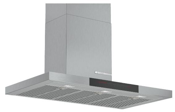 Bosch Series 6 90cm Wall Mounted Cooker Hood DWB98JQ50B + Series 6 30cm Domino Induction Hob PIB375FB1E + Series 2 30cm Domino Electric Hob PKF375CA2E - Black Surface Mount with Frame for Modern Kitchen Cooking