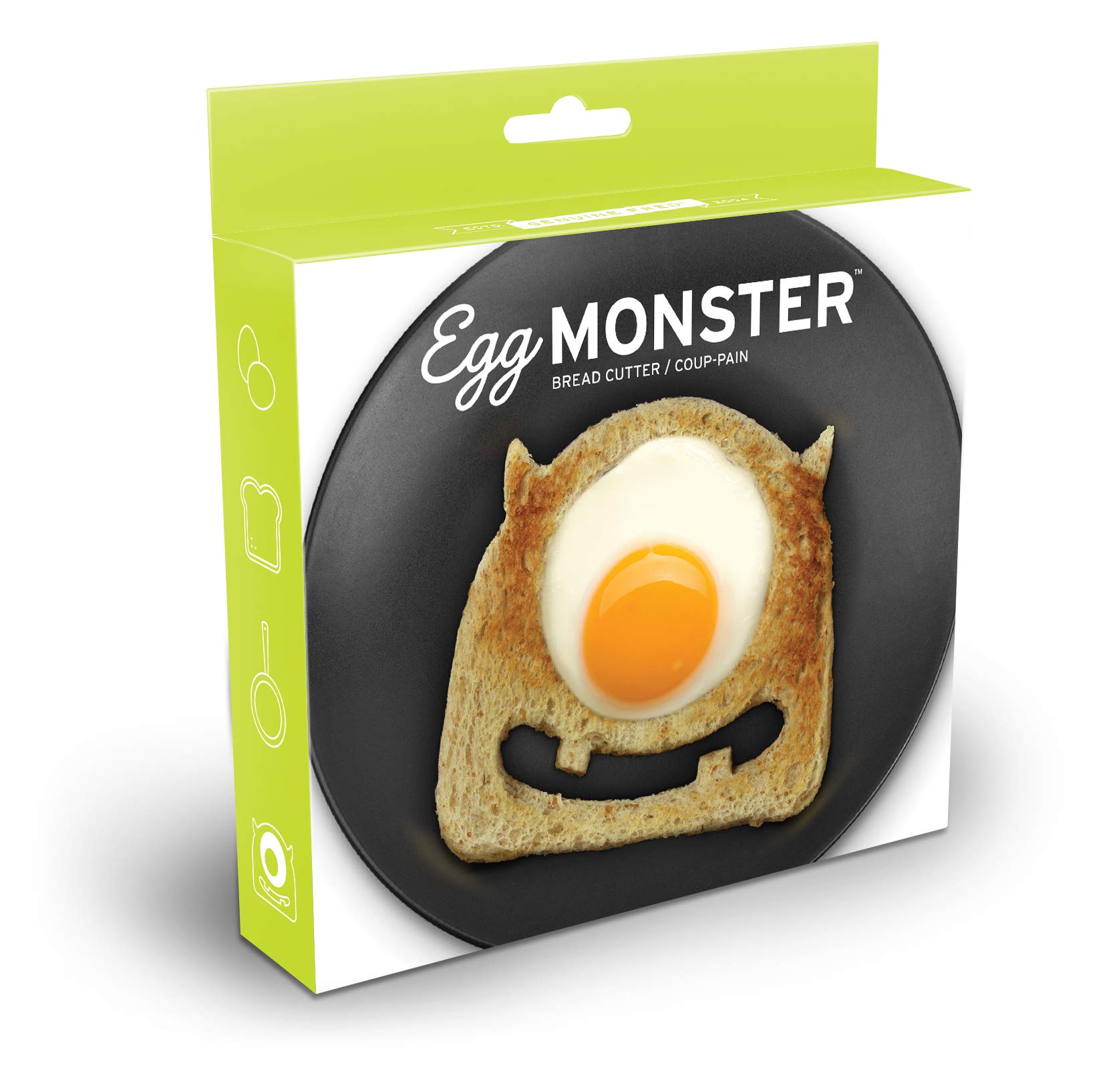 Genuine Fred EGG MONSTER Bread Cutter - Fun Kitchen Tool for Slicing Bread, Sandwiches & Pastries - Perfect for Breakfast, Kids Lunch Box & Party Snacks