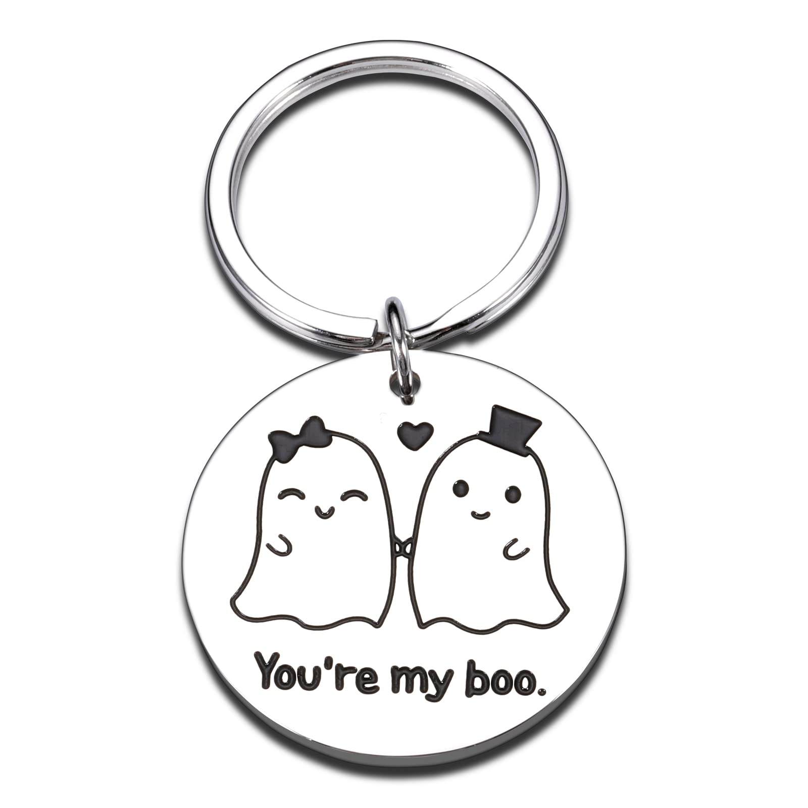 Anniversary Boo Keychain - Romantic Couple Gift for Boyfriend, Girlfriend, Husband, Wife - Valentine's Day, Wedding Anniversary & Birthday Present - Cute Halloween Boo Basket Stuffer for Girls & Boys - Perfect for Couples, Gifts Under $20, Stocking Stuffers & Party Favors