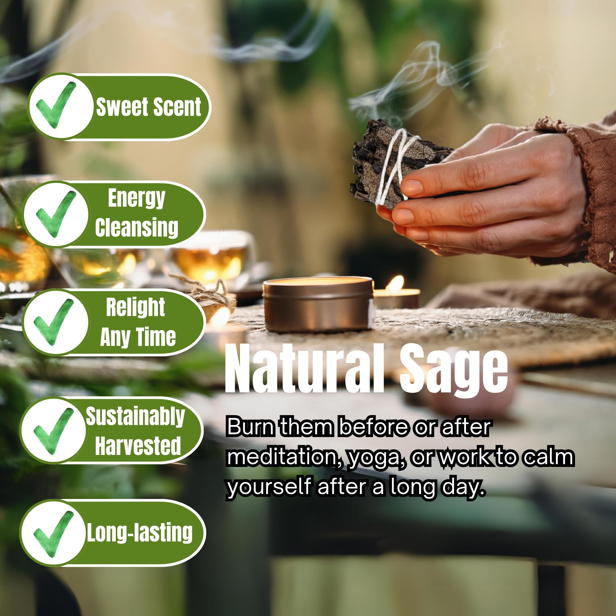SOUL STICKS Premium Smudge Stick Variety Gift Set - 6 Pack of Natural Sage Bundles for Space Cleansing & Energy Purification | Includes Smudging Wand & Guide Book | Perfect for Meditation, Yoga, Home Cleansing & Spiritual Rituals
