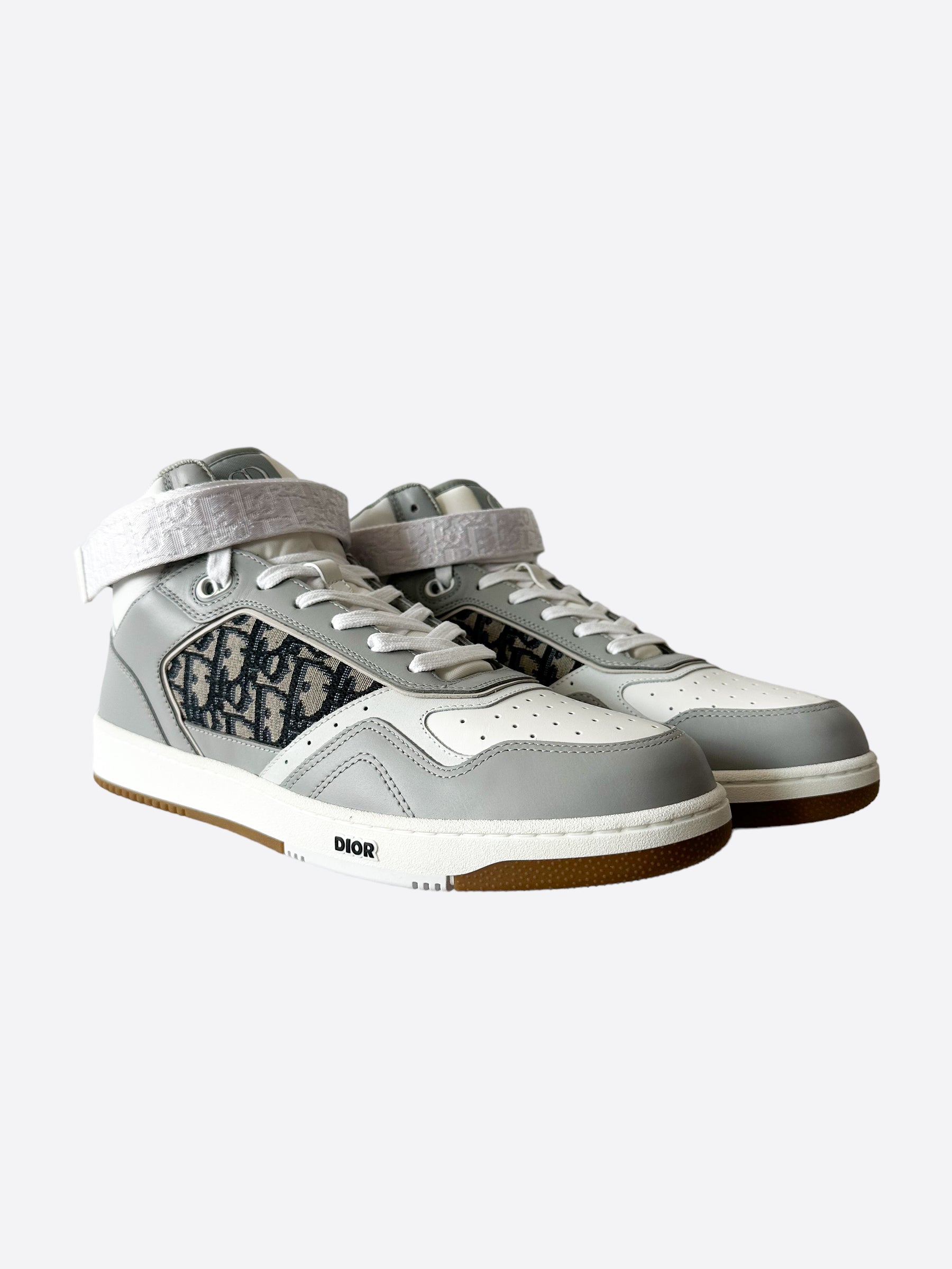 Dior Grey & White Oblique B27 Sneakers for Men - Luxury High-Top Fashion Sneakers | Perfect for Casual Wear, Street Style & Everyday Outfits