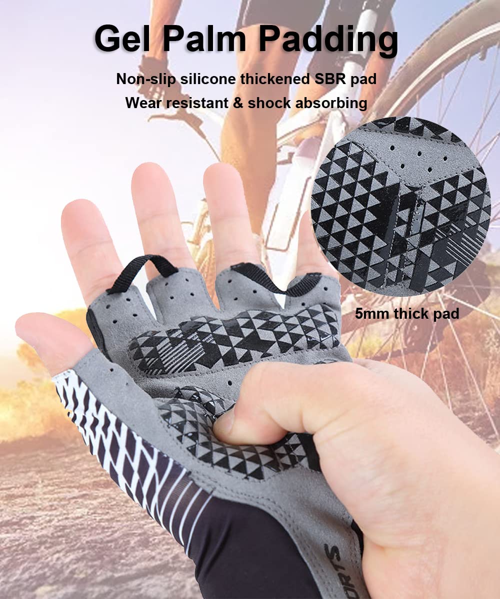 Breathable Half Finger Cycling Gloves for Men & Women - Lightweight MTB Bike Gloves for Mountain Biking, Road Cycling & Commuting - Perfect for Summer Riding & Outdoor Sports