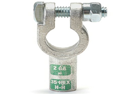 Heavy Duty Negative Battery Terminal Post - Crimp or Solder to Battery Cable for Car, Truck, Boat & RV Electrical Systems
