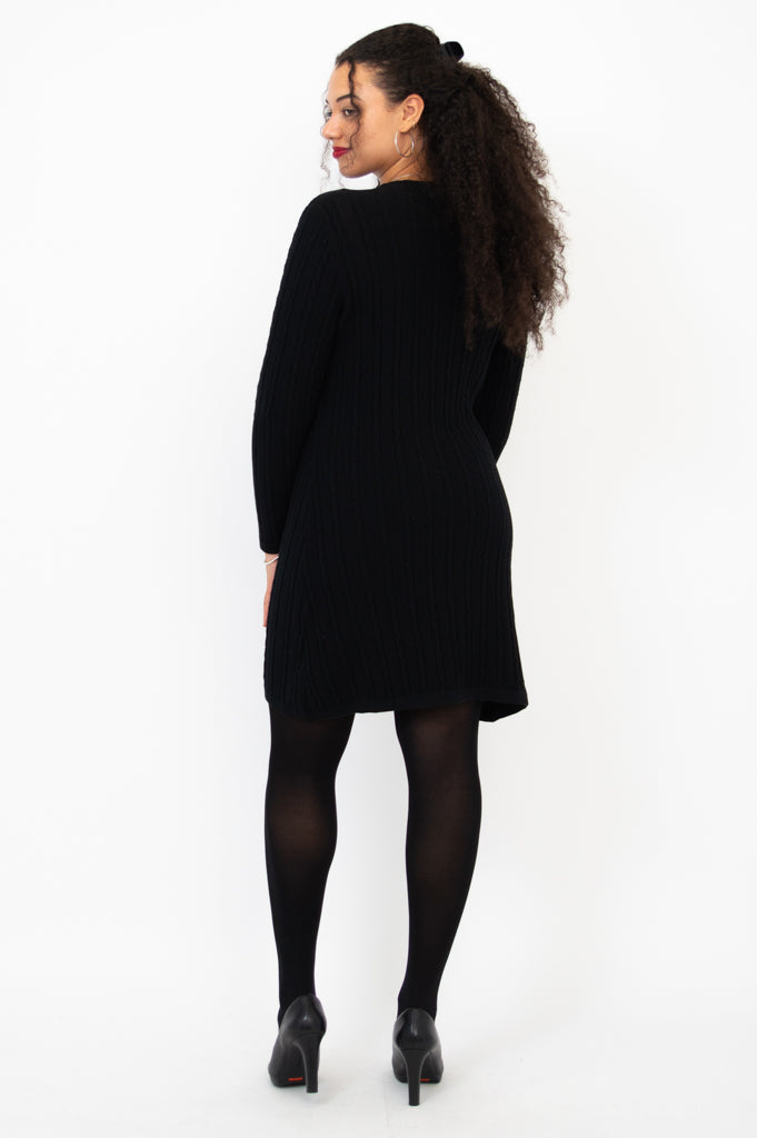 Rowan Black Cotton Dress for Women - Elegant and Comfortable Casual Wear for Office, Party, and Everyday Outfits