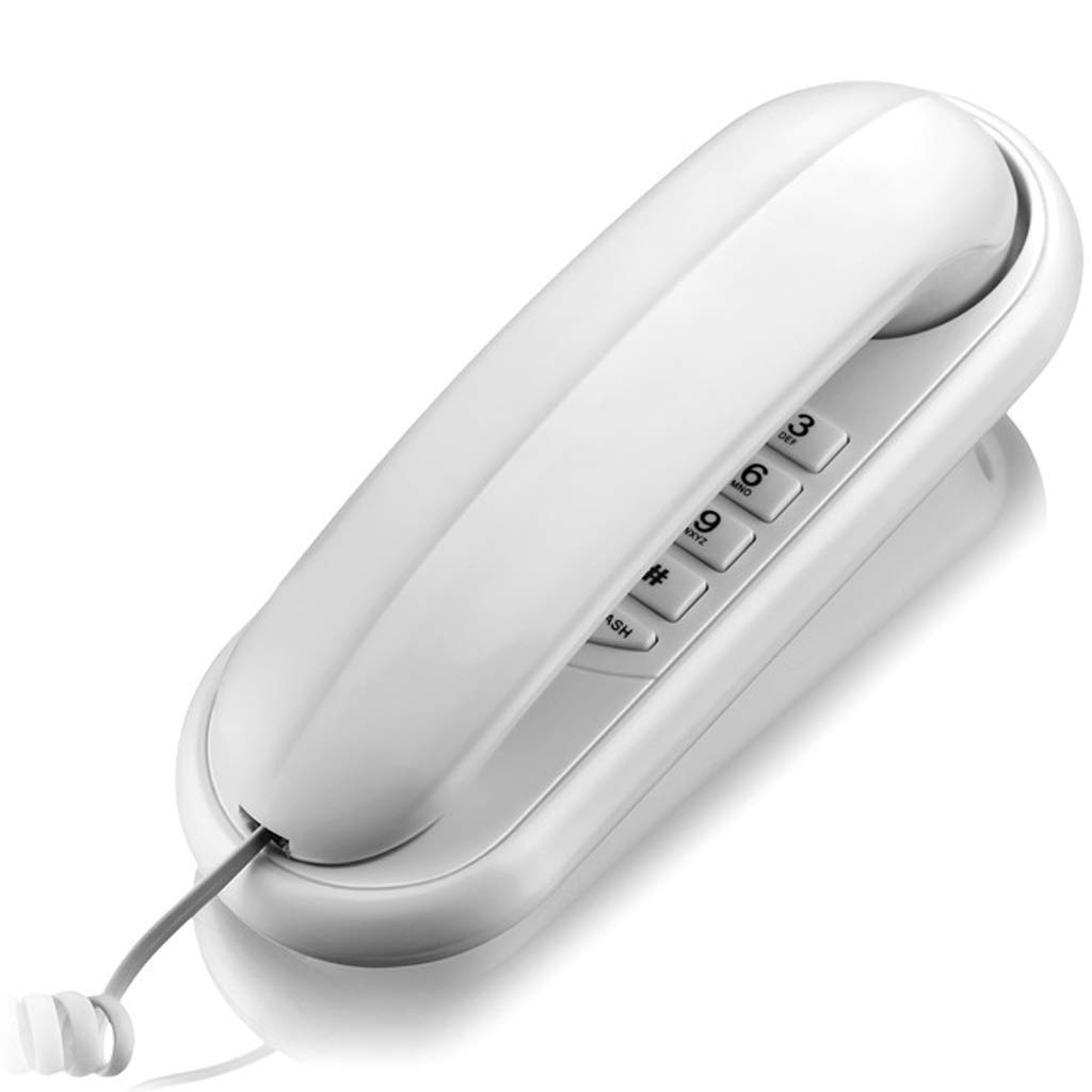 YUBIN Mini Corded Landline Telephone - Wall Mounted Home & Office Phone with Clear Sound, No Battery Needed - Classic Black & White Options for Kitchen, Bedroom, or Office Use