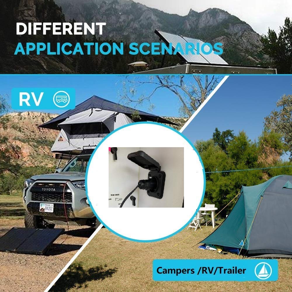 SolarEnz 2 Pin Industrial Circular to SAE Adapter - Waterproof Solar Panel Connector for RV, Camper & Forrest River RV - Compatible with LP-20 Suitcase Solar Panels & Solar Plug Outlet - Perfect for Off-Grid Camping, RV Travel & Solar Power Systems