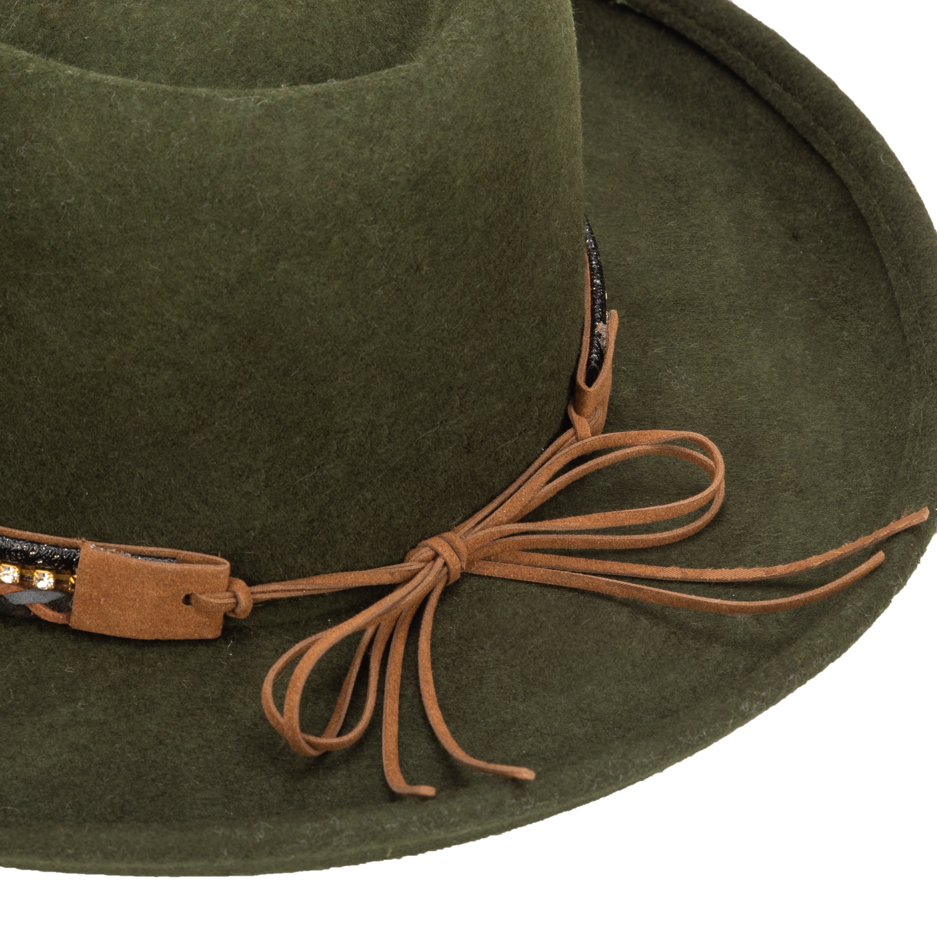Women's Gambler Rhinestone Braided Band Hat - Stylish Western Cowgirl Accessory for Rodeo, Concerts & Country Music Festivals
