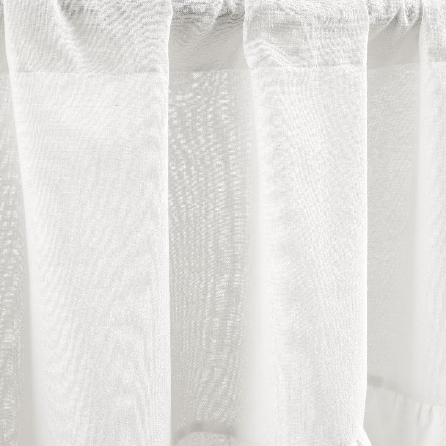 Lush Decor White Linen Ruffle Curtain Valance 58x18