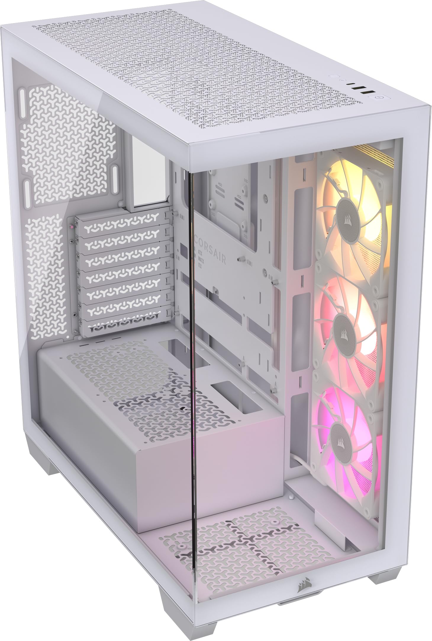 CORSAIR iCUE Link 3500X RGB Mid-Tower ATX PC Gaming Case - White with Panoramic Tempered Glass, Reverse Connection MB Compatible & 3x iCUE Link RX120 RGB Fans - Perfect for Gaming Rigs, Streaming Setups & Custom PC Builds