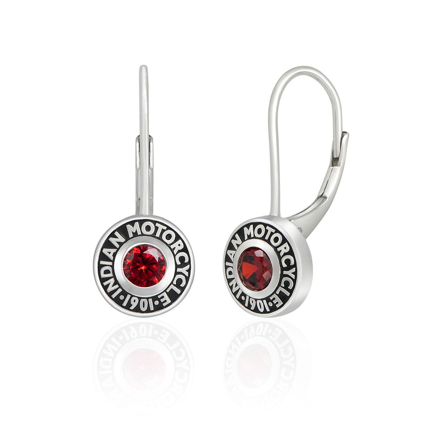 Stylish Rivet & Red Stone Drop Earrings for Women - Elegant Dangle Jewelry for Parties, Weddings & Evening Events
