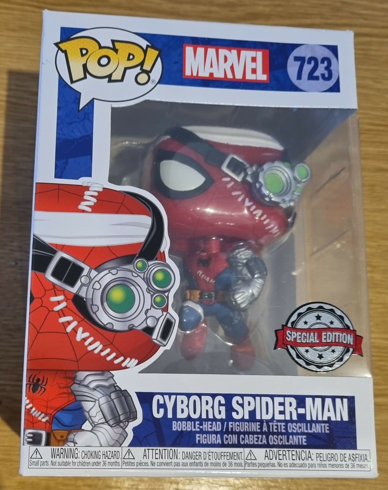 Funko Pop! Marvel Exclusive Cyborg Spider-Man #723 Vinyl Figure with Free Acrylic Display Case - Perfect for Marvel Collectors, Home Decor & Office Display