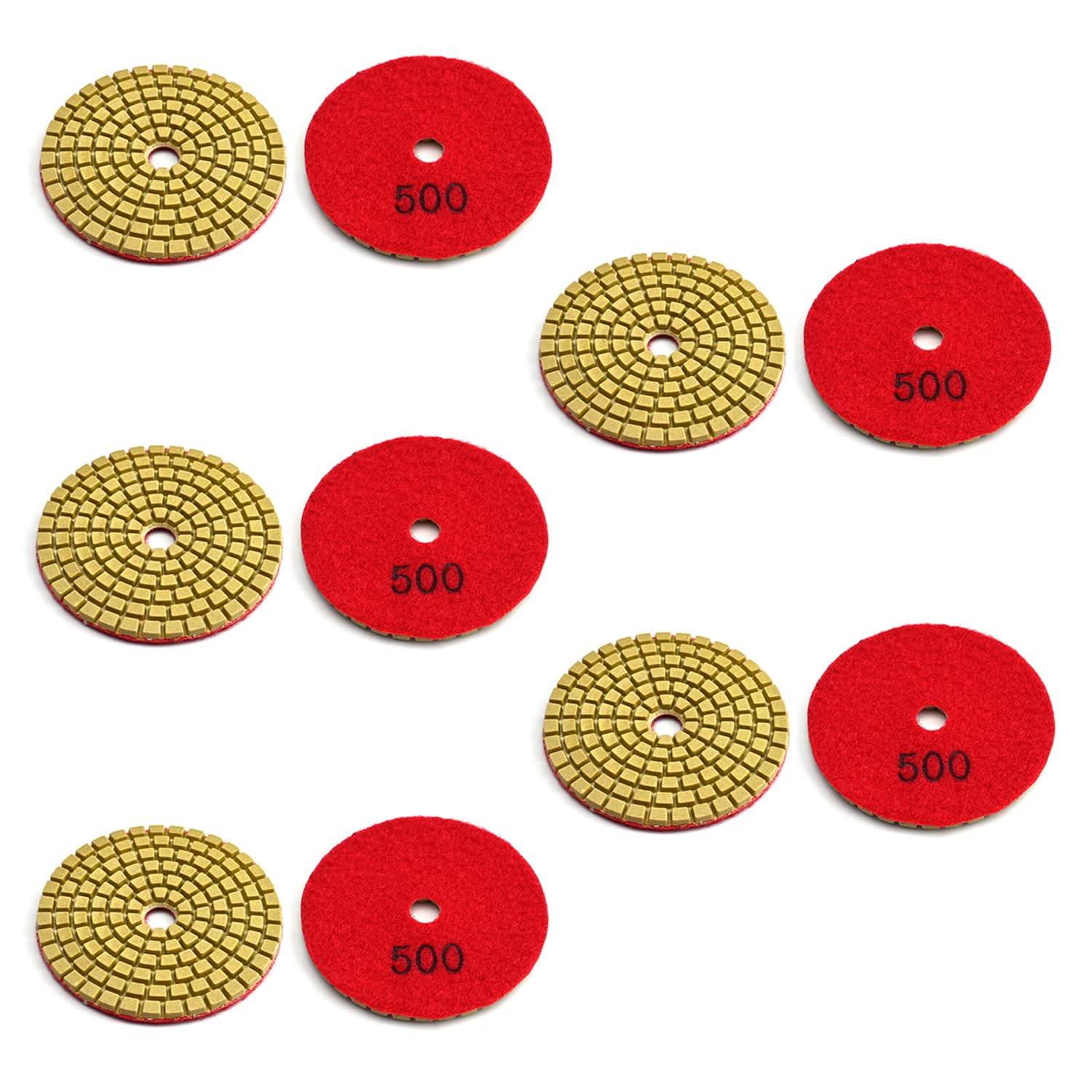 Auniwaig 3 Inch Diamond Polishing Pads Set - 500 Grit Wet Polishing Discs for Granite, Stone, Concrete & Marble - 10pcs for Floor Grinder or Polisher - Perfect for Countertop, Tile & Floor Restoration
