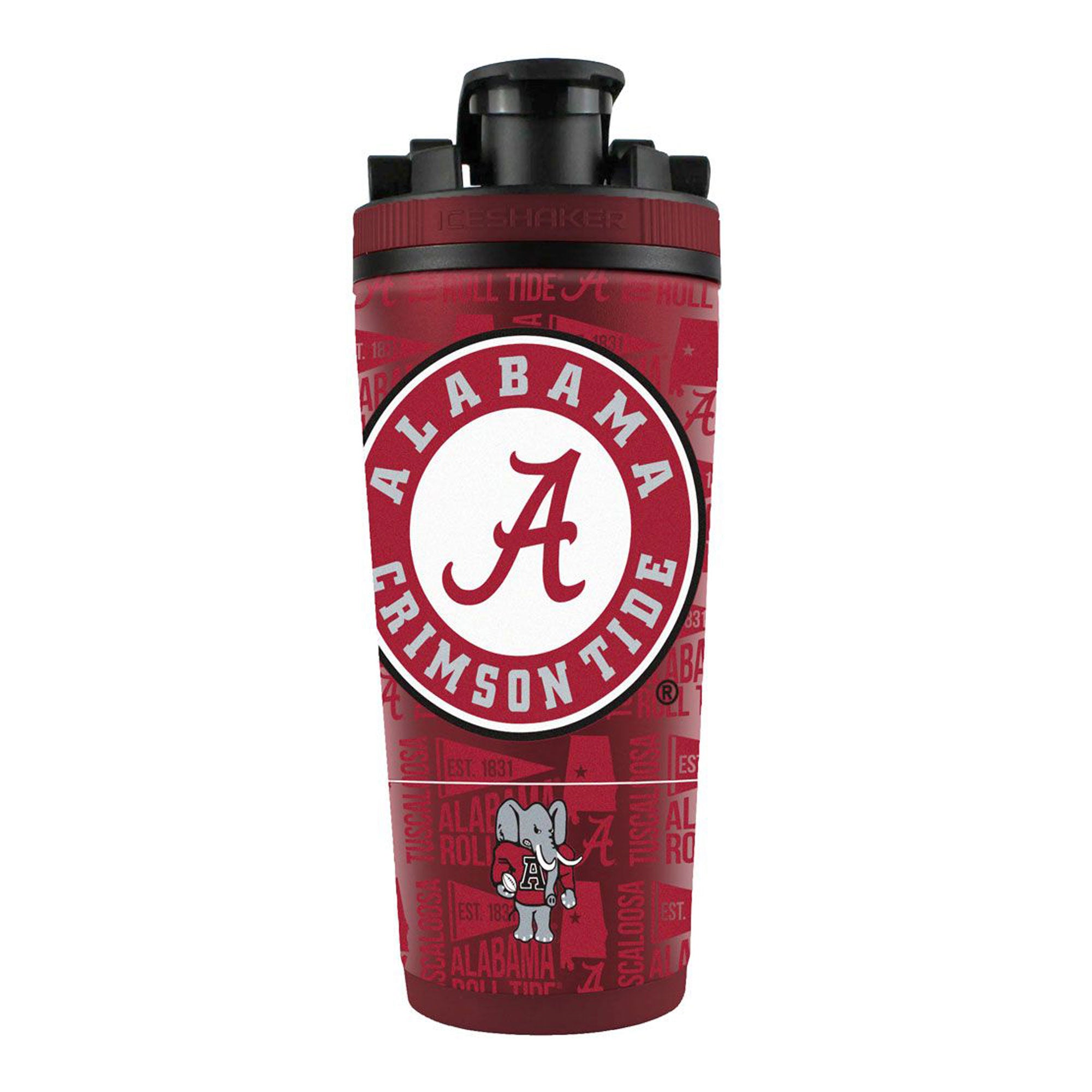 Alabama Crimson Tide 4D Insulated Shaker Bottle - Leak Proof Stainless Steel Water Bottle for Gym, Workouts & College Tailgating - Official NCAA Licensed Merchandise