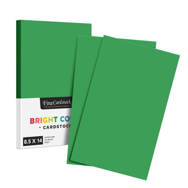 Premium Green Card Stock Paper - 50 Sheets per Pack, 65-lb Thick Cardstock for School Projects, Holiday Crafts & DIY Art | Acid-Free & Lignin-Free | 8.5