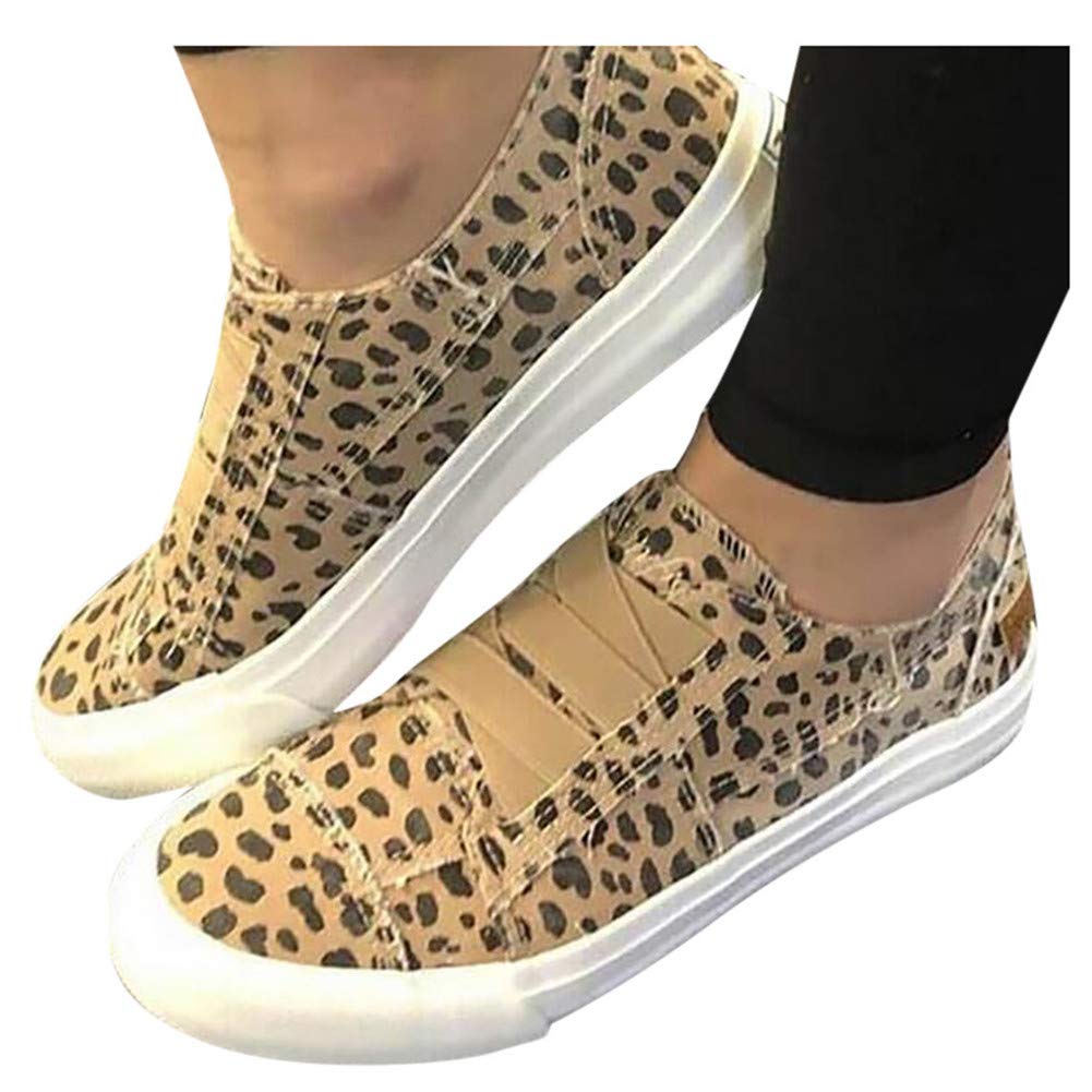 Gibobby Women's Walking Shoes - Fashionable Leopard Print Loafers, Comfortable Lace-Up Casual Sneakers for Sports & Everyday Wear | Perfect for Walking, Travel, and Office Commute