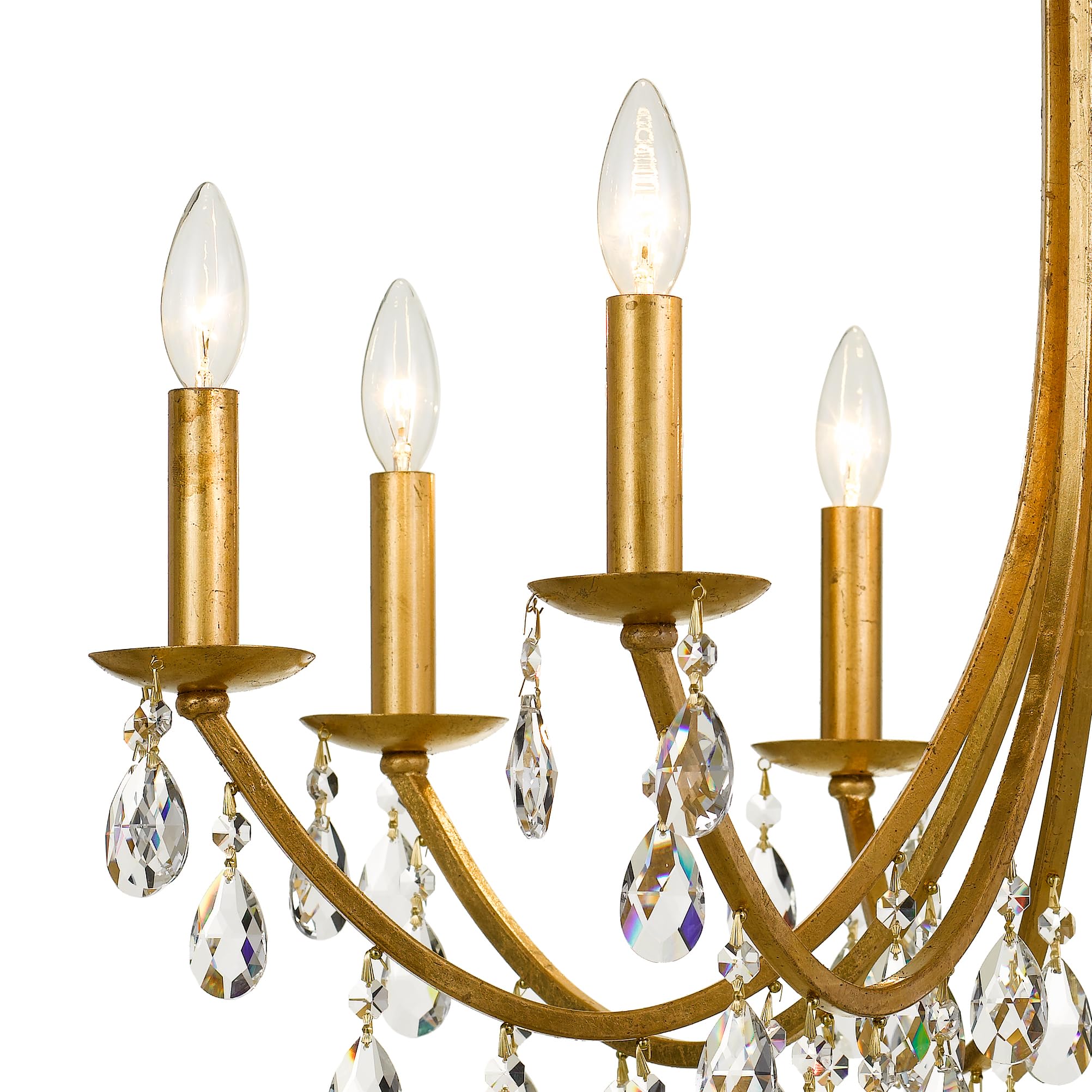 Bridgehampton 8-Light Hand-Cut Crystal Antique Gold Chandelier - Elegant Dining Room Lighting Fixture for Luxury Home Decor