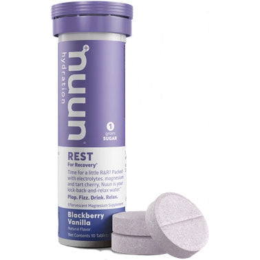 NUUN REST Blackberry Vanilla Hydration Tablets - Electrolyte Drink Mix for Recovery & Relaxation - Perfect for Post-Workout, Travel, and Bedtime