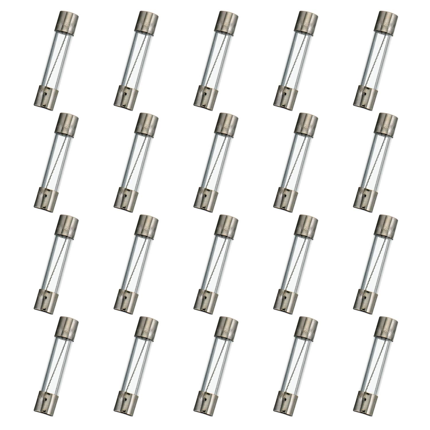 20 Pcs T10AL250V 6x30mm Slow Blow Glass Fuses 10A 250V Time Delay Fuses (0.24 x 1.18 Inch) - Perfect for Electronics, Appliances, and Power Supply Protection