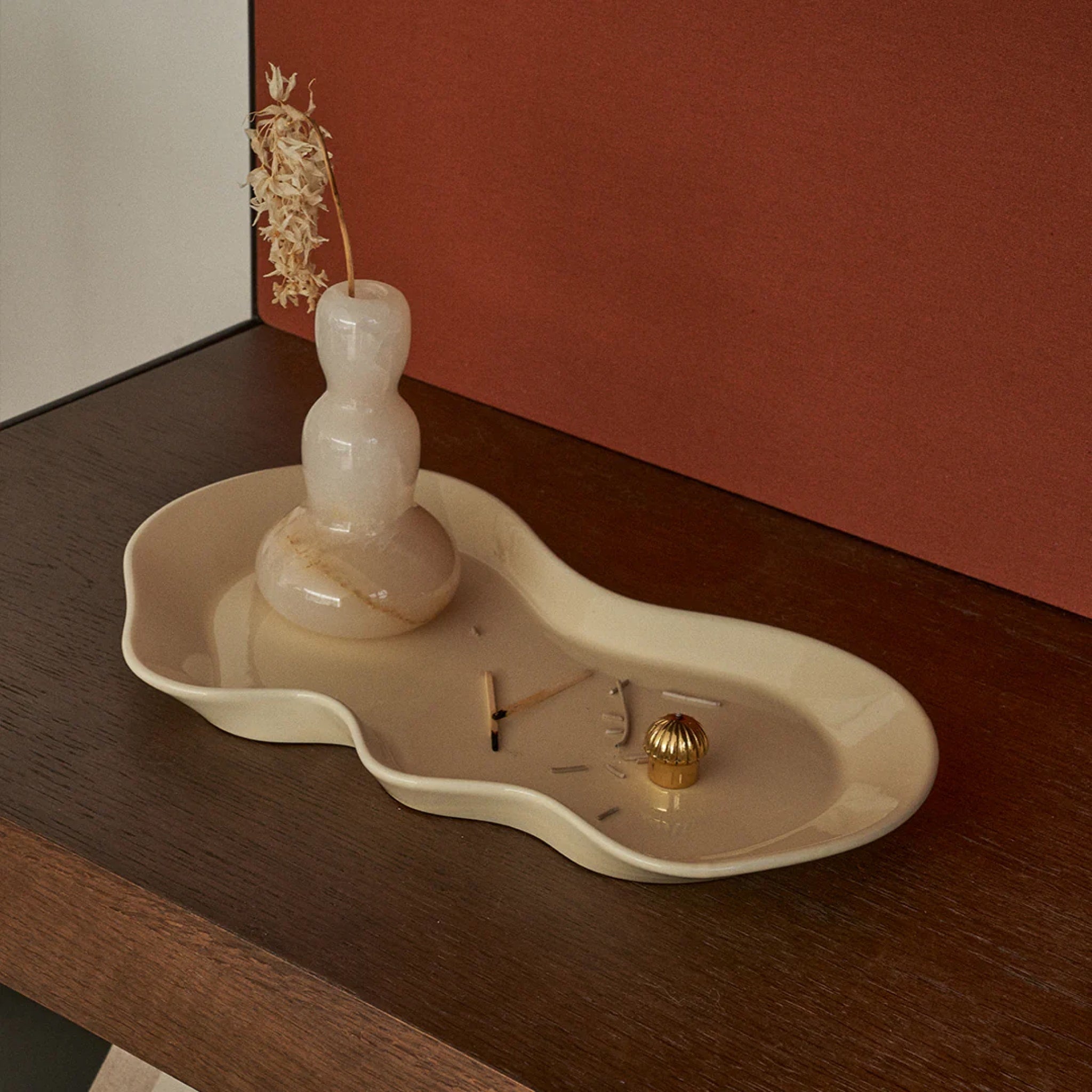 BLACK BLAZE Drift Tray - Ivory Wooden Serving Platter for Charcuterie, Cheese, Appetizers | Elegant Home Decor & Party Entertaining Dish