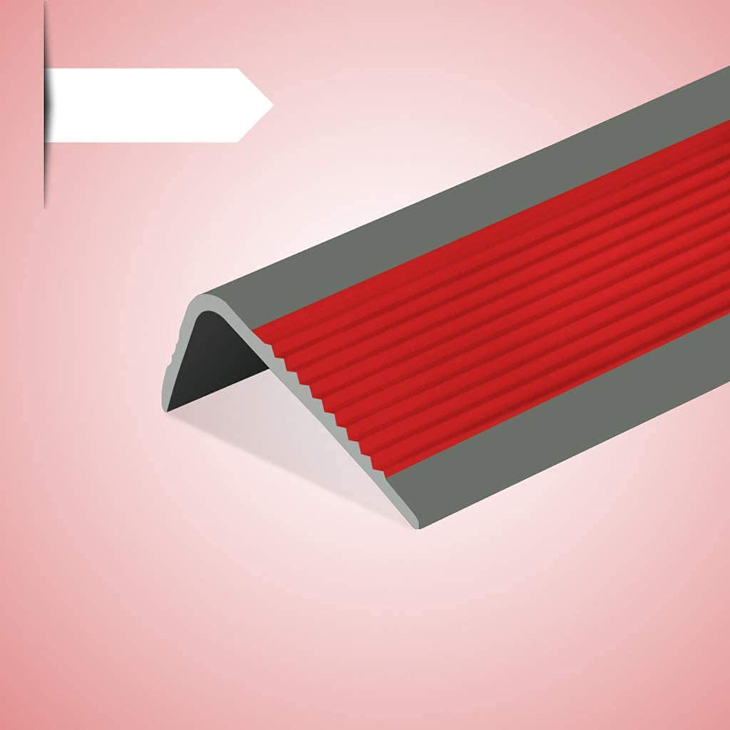 JK-Colin Anti-Slip Stair Treads - 3 Pack Red L-Shaped PVC Self-Adhesive Nose Profile Stair Edging for Stairs, Steps & Kindergarten Floors | Non-Slip Safety Flooring for Homes, Schools & Public Spaces