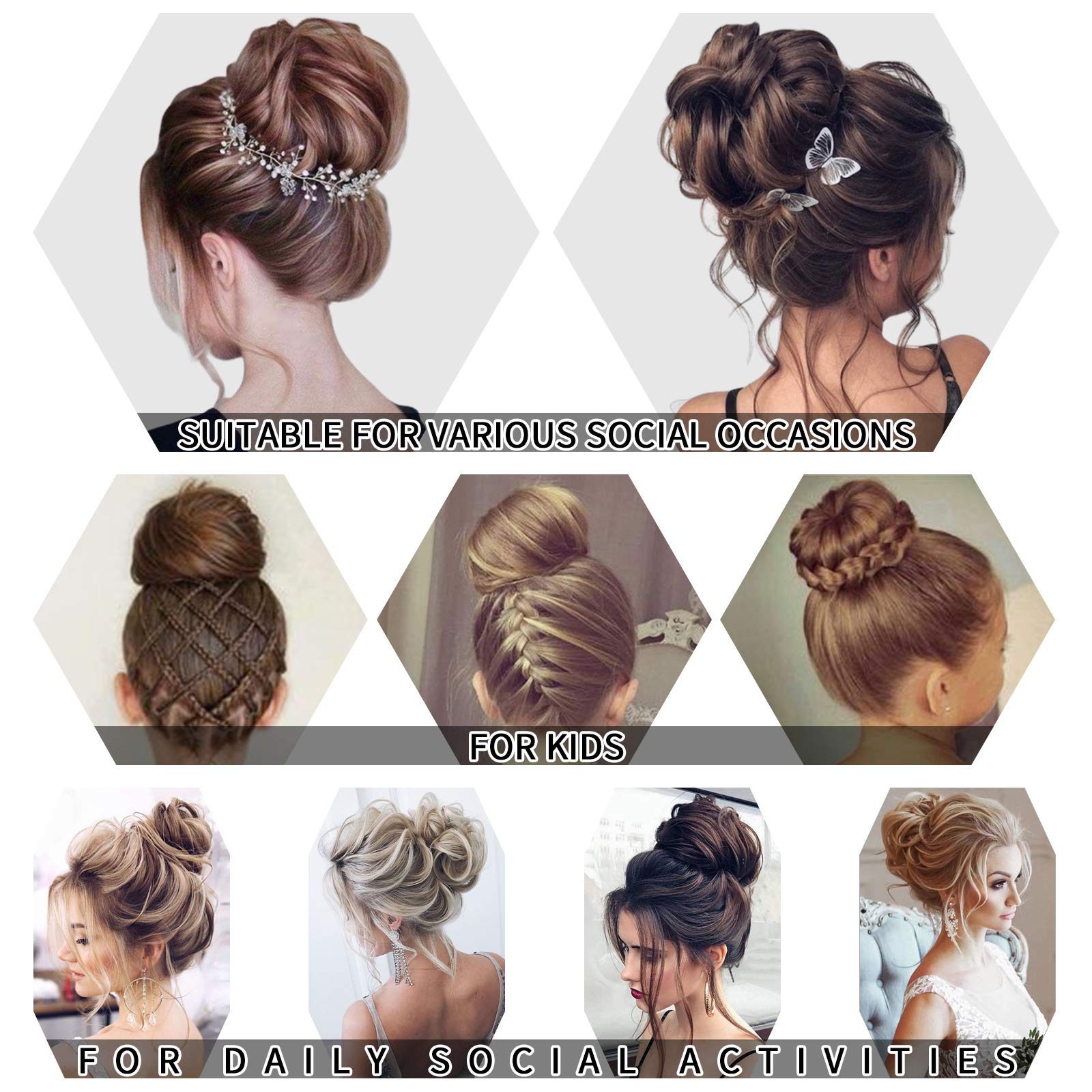 Messy Bun Hair Piece - Thick Updo Scrunchies & Hair Extensions for Women & Girls (Light Auburn) - Perfect for Casual, Work & Special Occasions