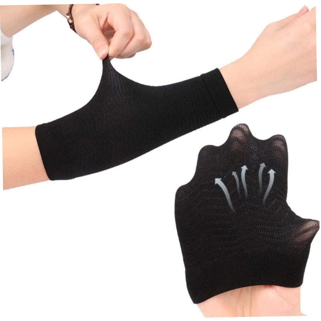 Women's Arm Shaper Sleeves - Compression Arm Sleeves for Toning & Weight Loss (2-Pack Black) | Slimming Arm Cuffs for Women & Men | Perfect for Workouts, Yoga & Everyday Wear