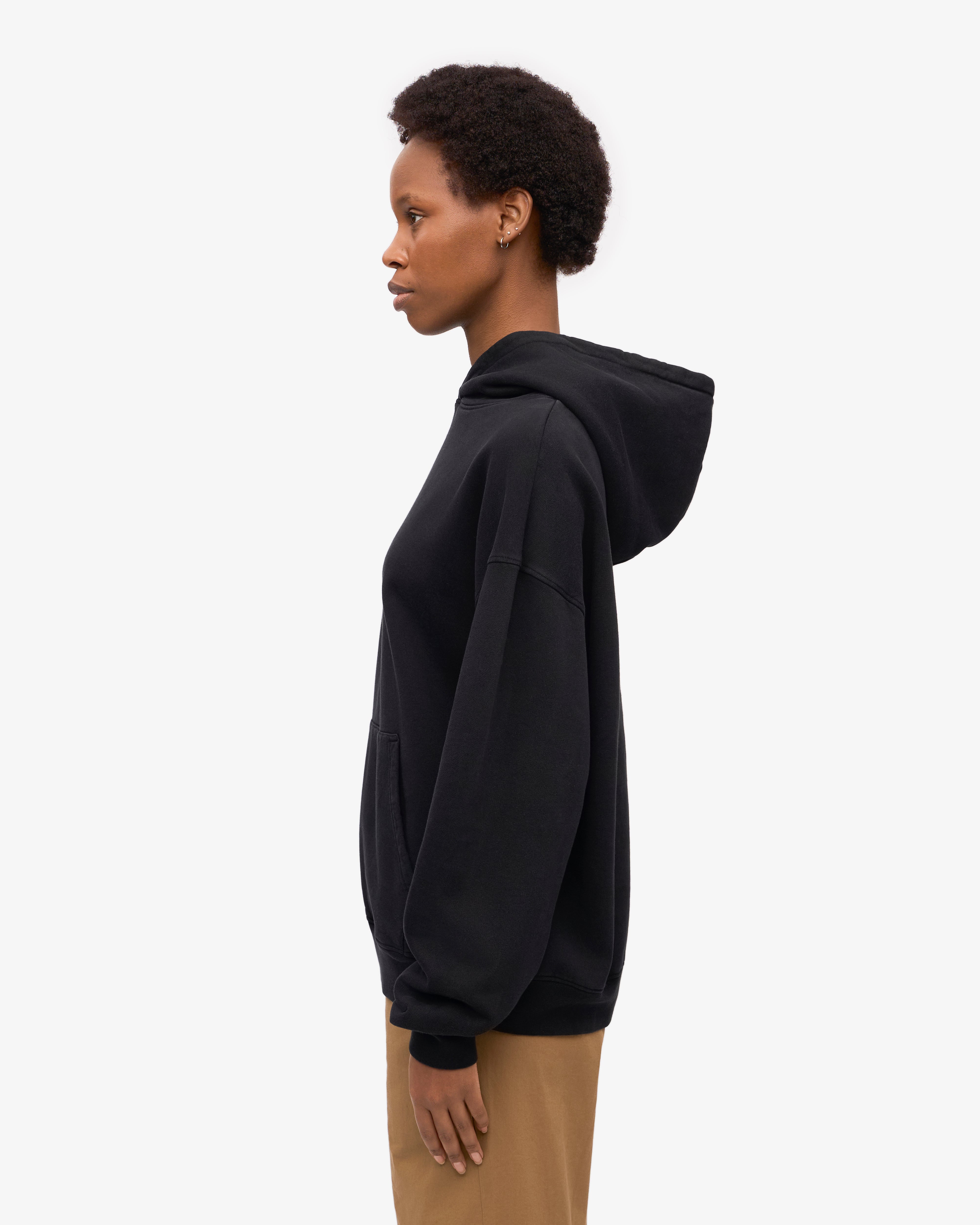 Organic Oversized Hoodie - Deep Black | Soft & Comfortable Unisex Pullover for Men & Women | Perfect for Casual Wear, Lounging & Outdoor Activities