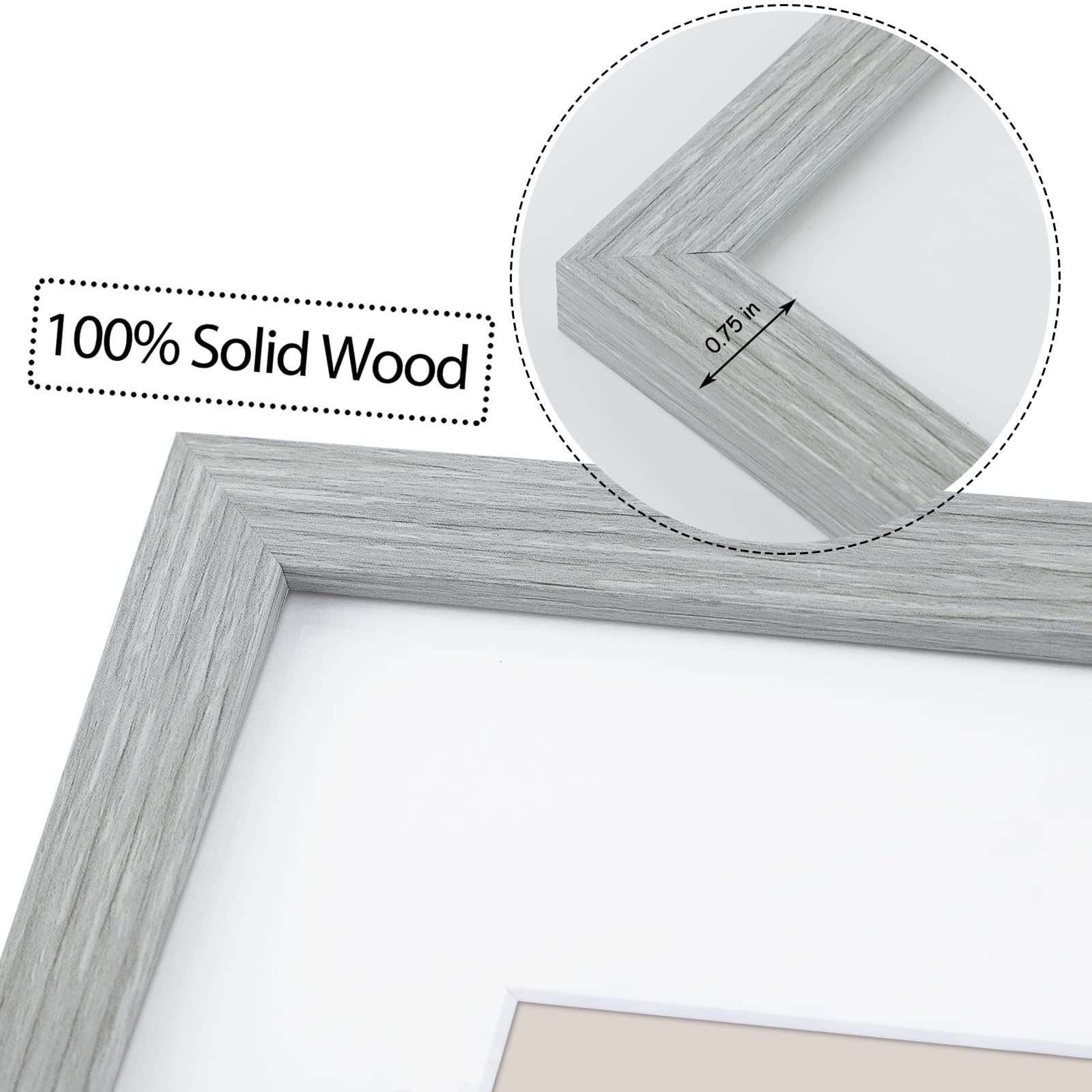 Golden State Art 12x16 Grey Wood Collage Frame with 13 Openings & White Mat – Display 1 (5x7) + 12 (2.5x3.5) Photos – Real Glass Picture Frame for Collectible Cards, Sports Memorabilia & Family Photos – Perfect for Living Room, Bedroom or Office Decor – 2 Pack