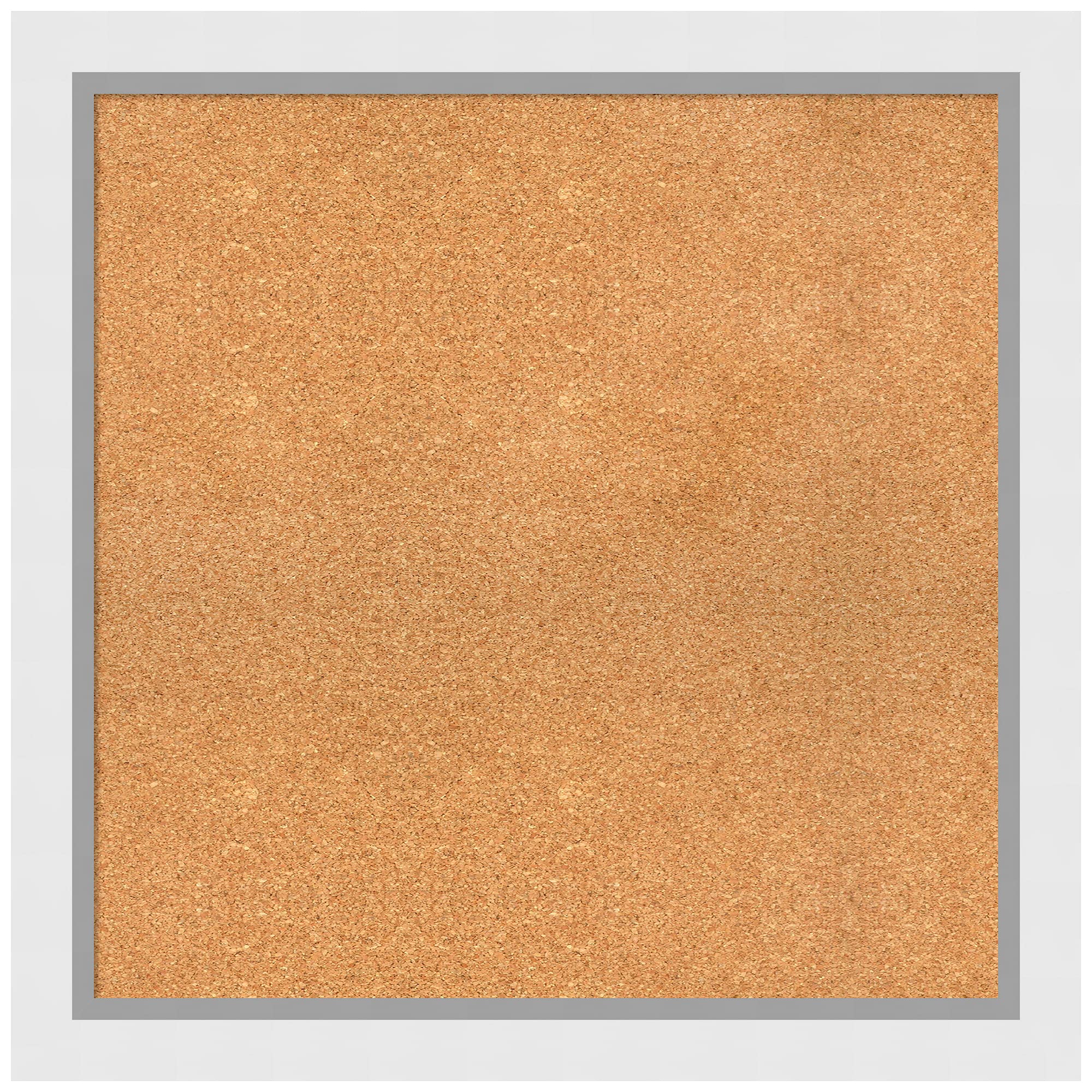 Custom Natural Cork Bulletin Board 30x30 Inches - Blanco White Wood Frame - Pin Board for Office, Home & School Organization - Large Size with Various Custom Options