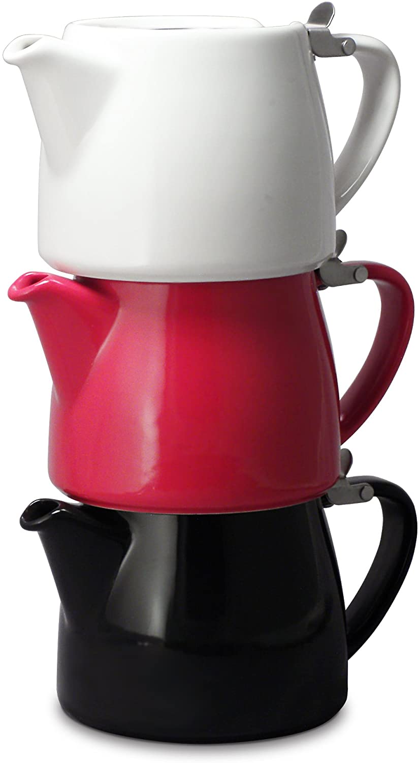 FORLIFE Stump Teapot with SLS Lid & Removable Infuser - 18oz Ceramic Tea Pot, Turquoise - Perfect for Loose Leaf Tea, Herbal Tea & Iced Tea Brewing at Home or Office